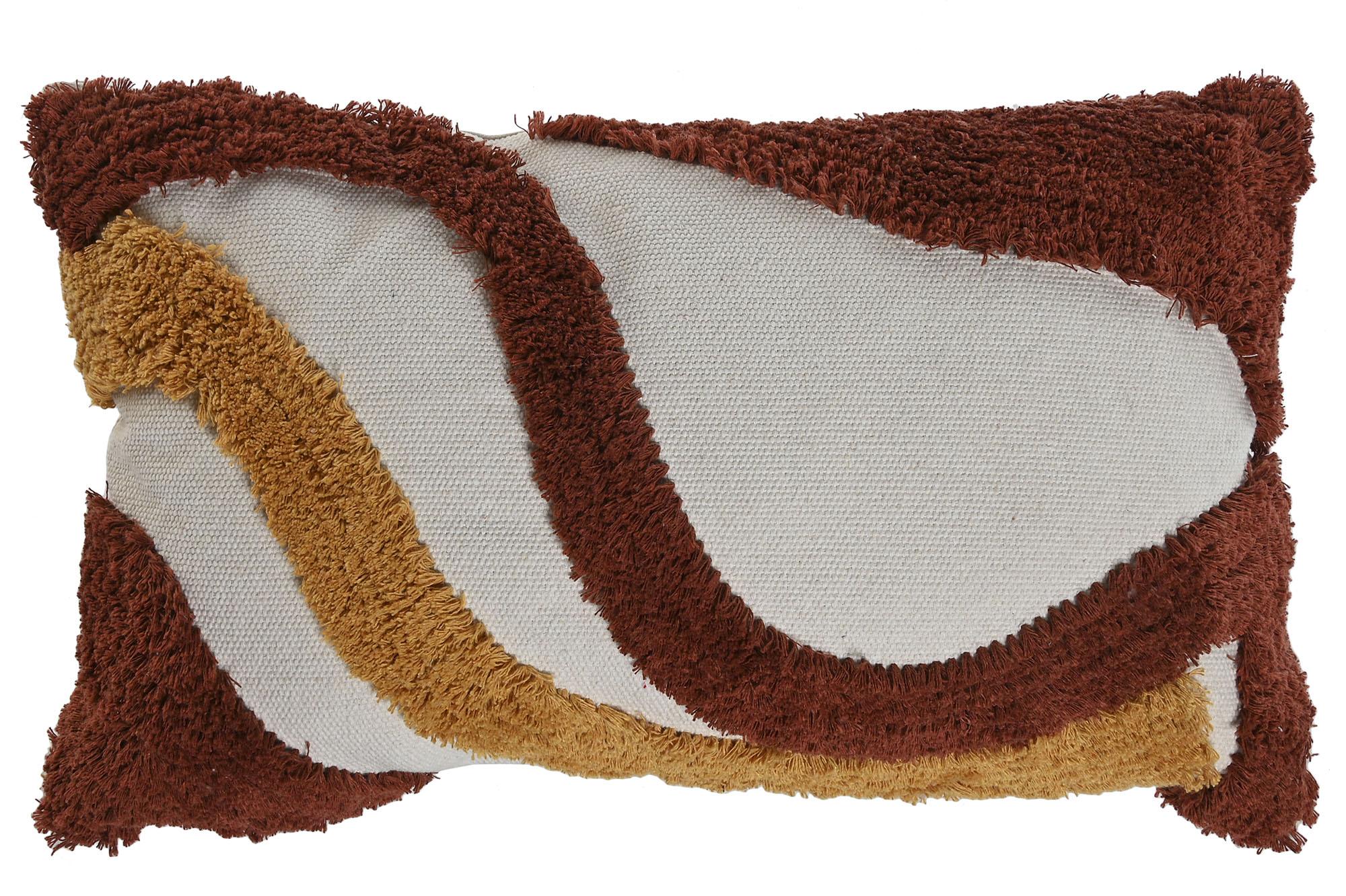 DKD Home Decor 1c24 Cojín Decorativo Boho Terracota de Algodón, 30x50 cm con Cremallera (2 Unidades)