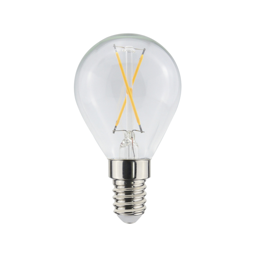 Bombilla de filamento LED Airam, fuente de luz en forma de bola claro, no regulable, 2 filamentos e14, 1w