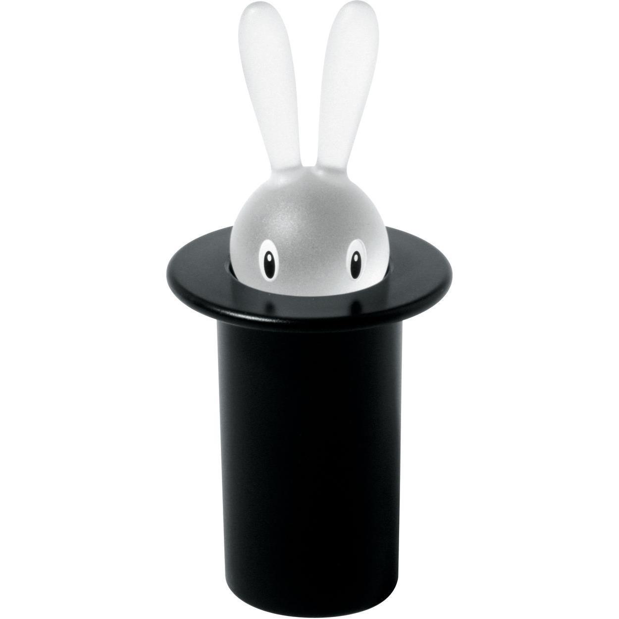 Alessi ASG16 B Magic Bunny Palillero en Resina Negra, Diseño Stefano Giovannoni