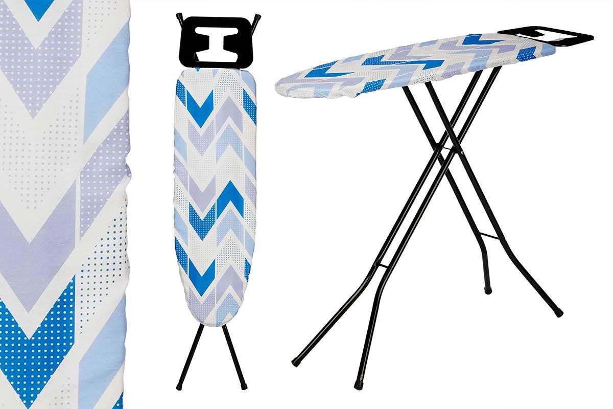 Kipit Tabla de Planchar Zig Zag 30x105 cm, Azul, Metal y Tela (4 Unidades)