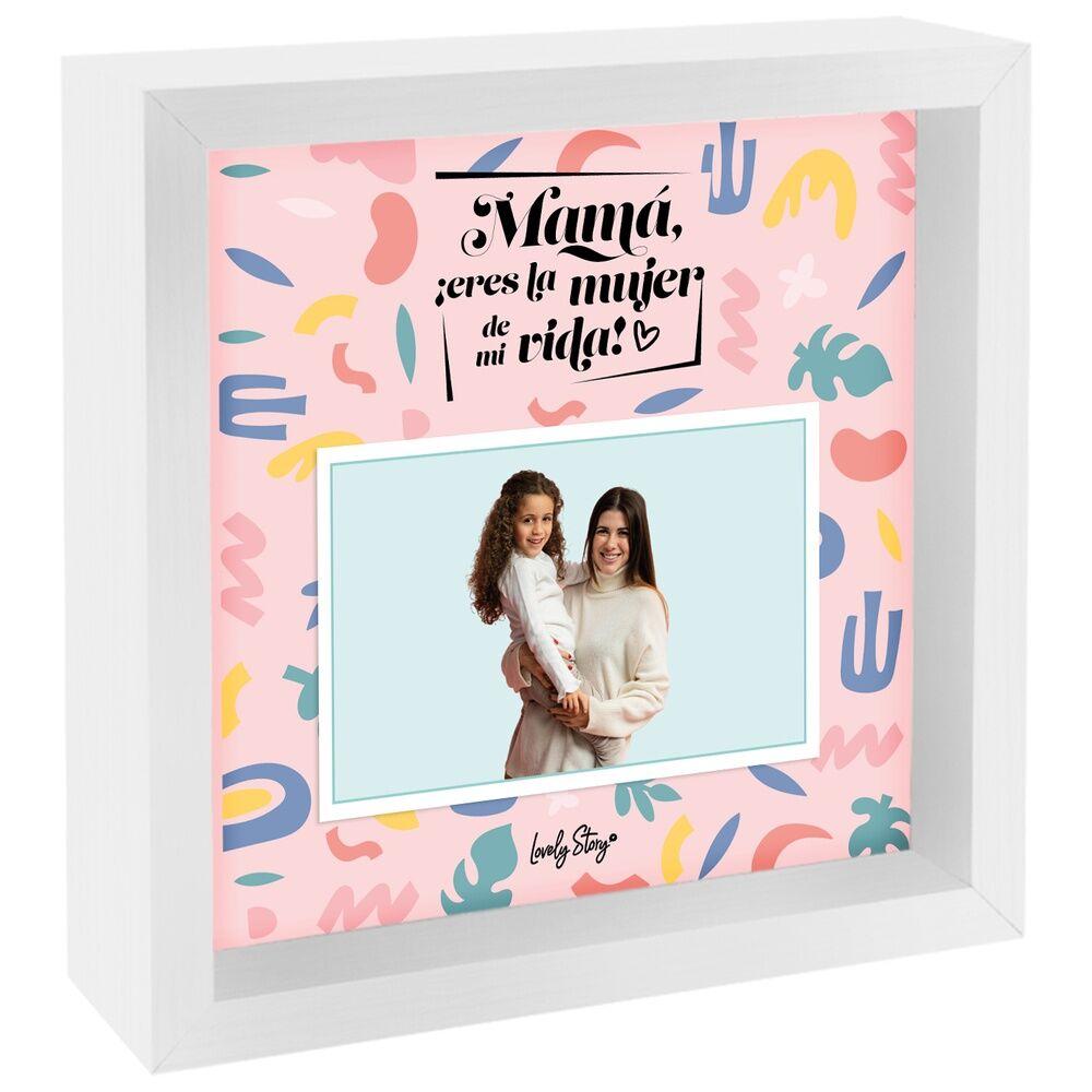 LOVELY STORY Marco de Fotos Doble 'Mamá Eres La Mujer De Mi Vida' 24x24x6,5cm