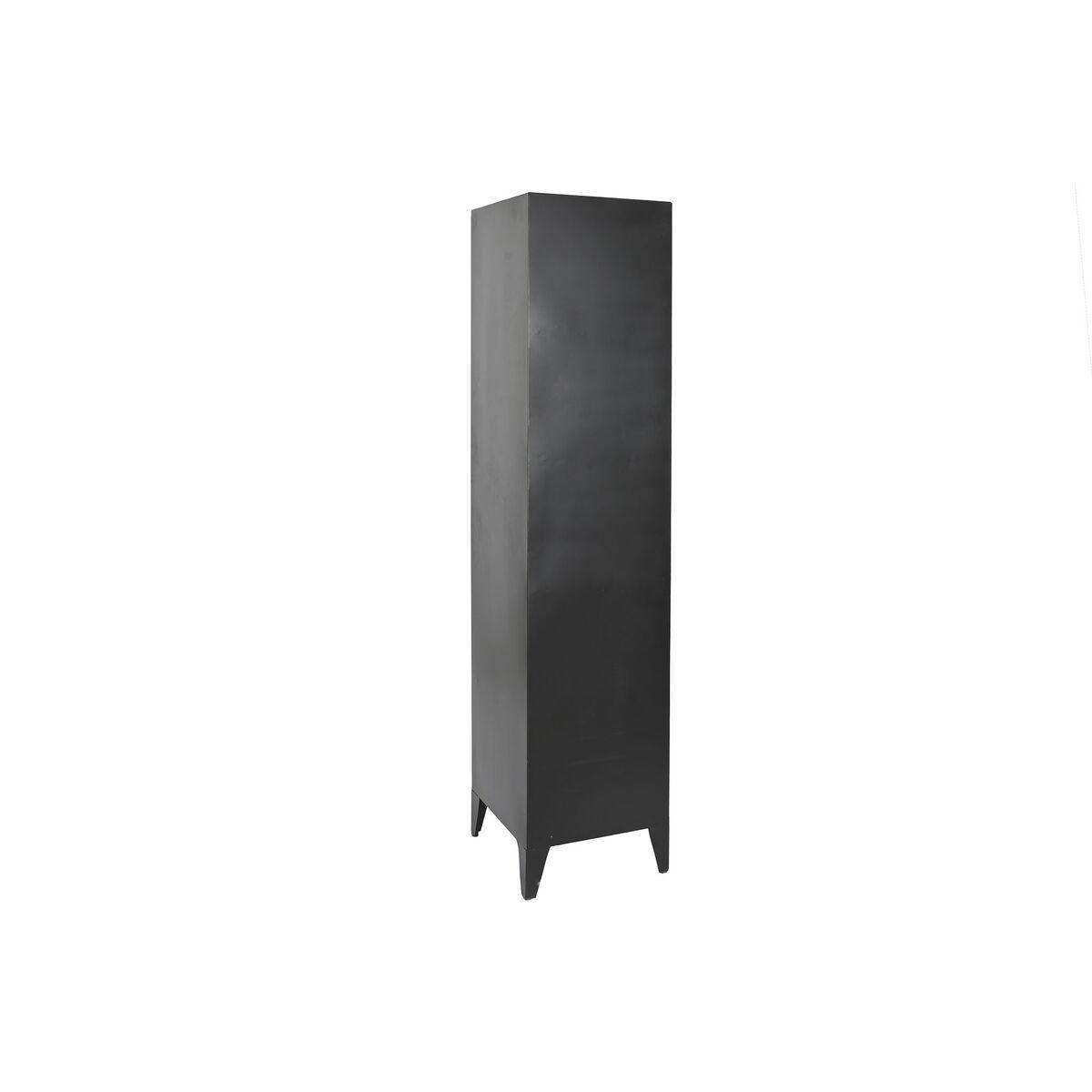 DKD Home Decor Estantería Loft Negra de Metal tipo Taquilla 41 x 180 x 40 cm con 1 Puerta y 4 Estantes