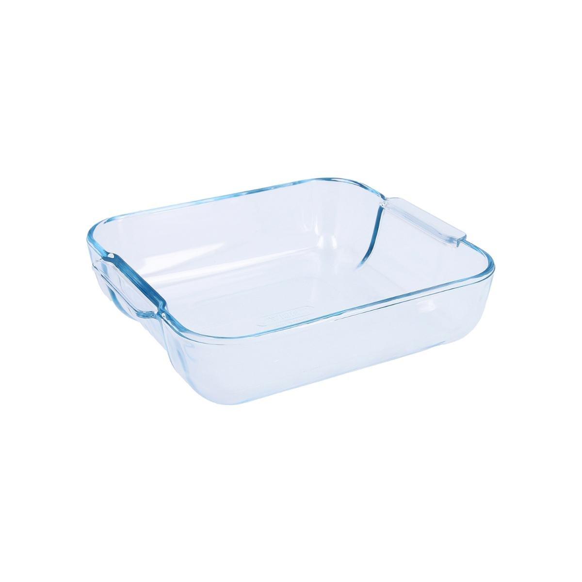 Pyrex Fuente Horno Cuadrada con Asas Cook&Enjoy Vidrio Borosilicato Transparente 25x22x6 cm Resistente -40°C a 300°C