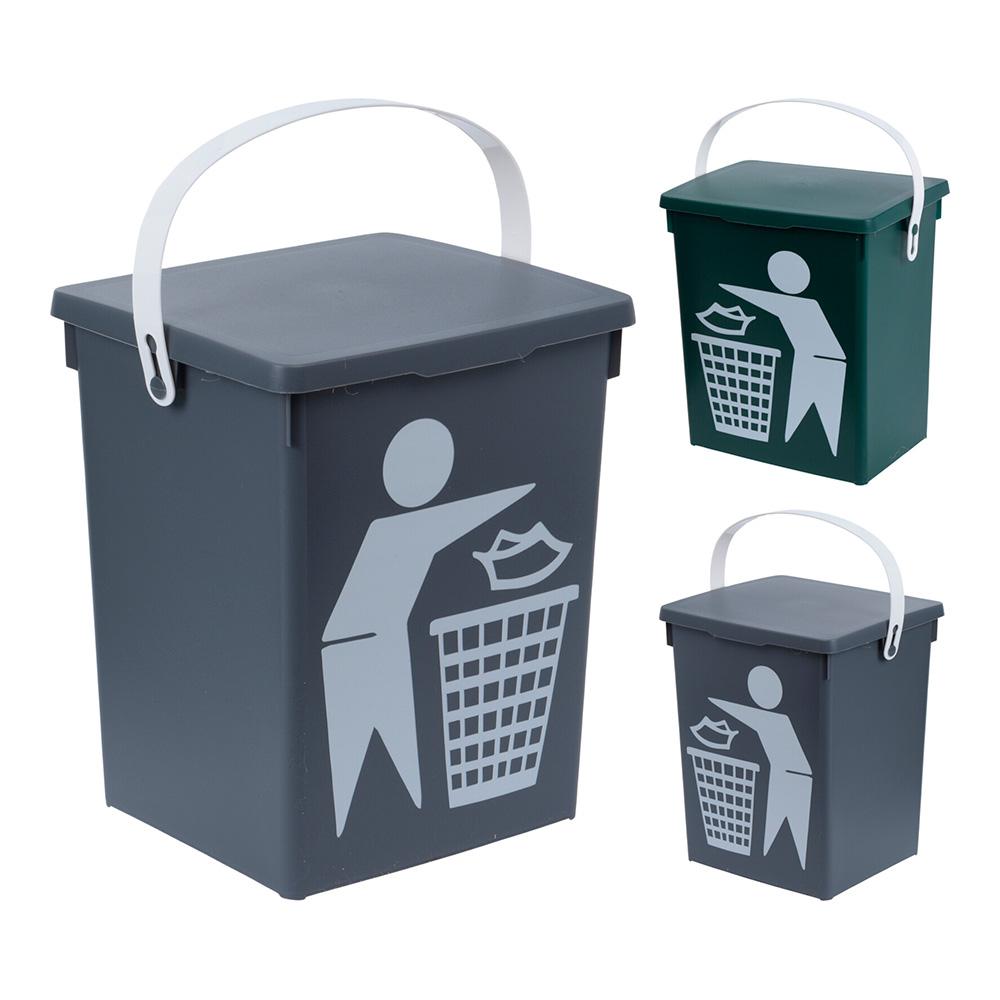 5Five Papelera 5 litros colores surtidos (verde/gris) 19,5x17x23,5cm