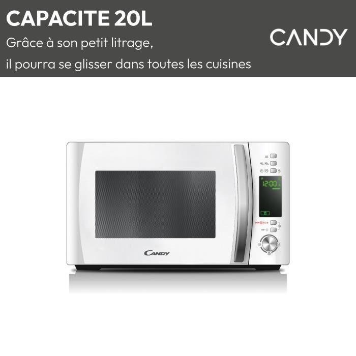 Candy CMXW20DW Microondas Independiente 20L 700W Blanco, Programador Digital, 10 Menús Automáticos, Modo Eco, Limpieza Fácil Masterclean