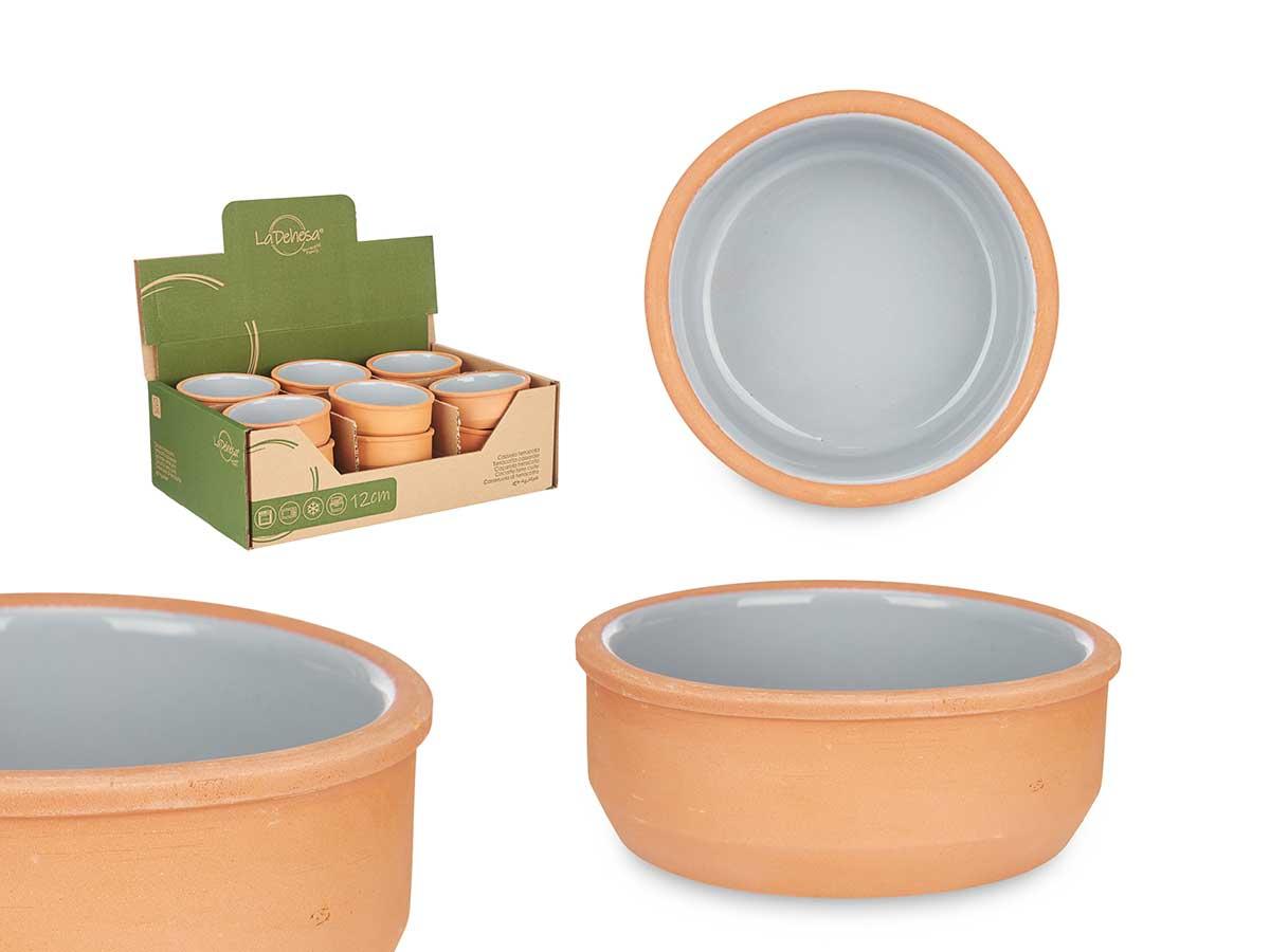 La Dehesa Cazuela de Barro Redonda 12 cm Gris, Apta para Horno, Microondas, Nevera y Lavavajillas (36 Unidades)