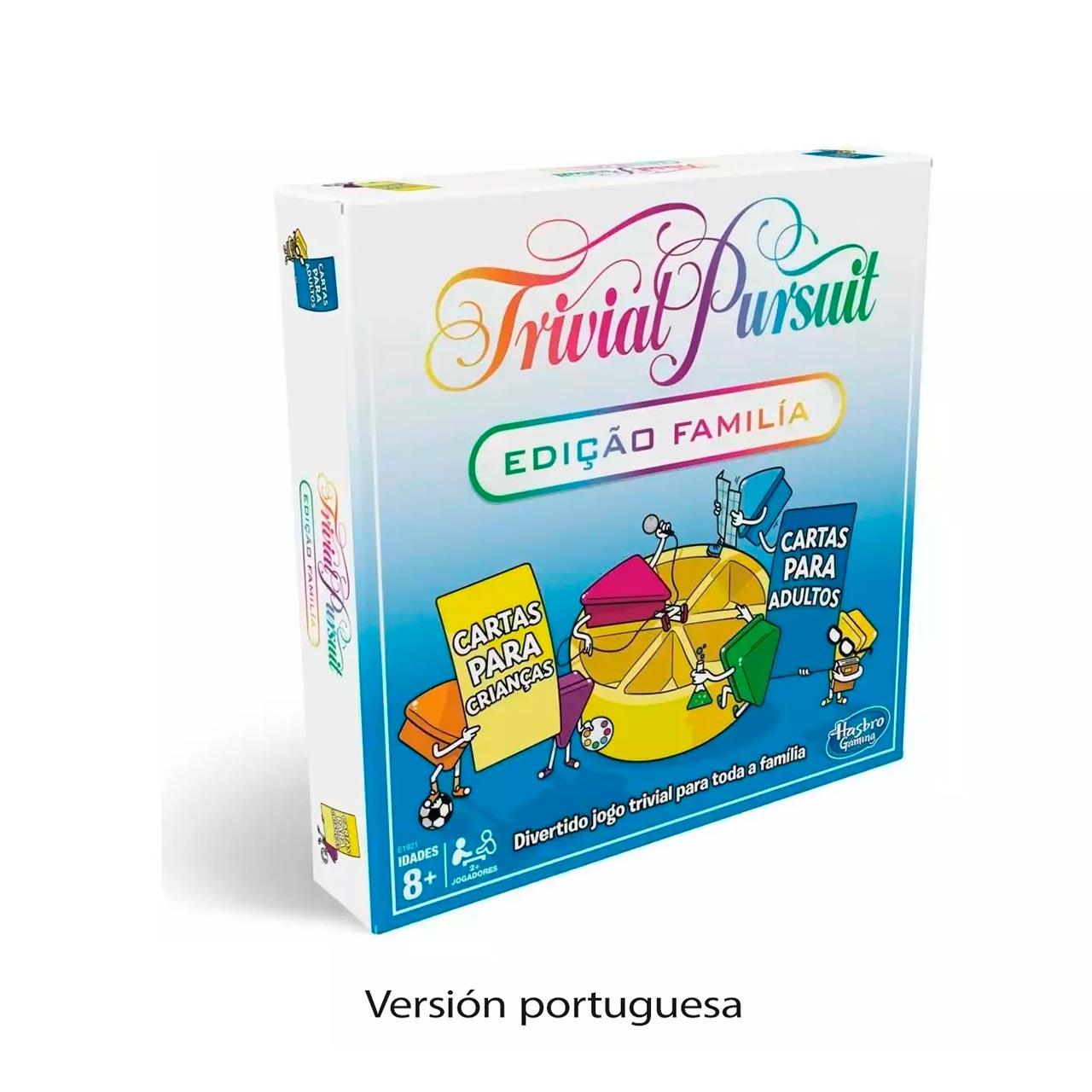 Hasbro E1921 Trivial Pursuit Edición Familiar Portugués – Juego de Mesa Preguntas para Niños y Adultos +8 Años