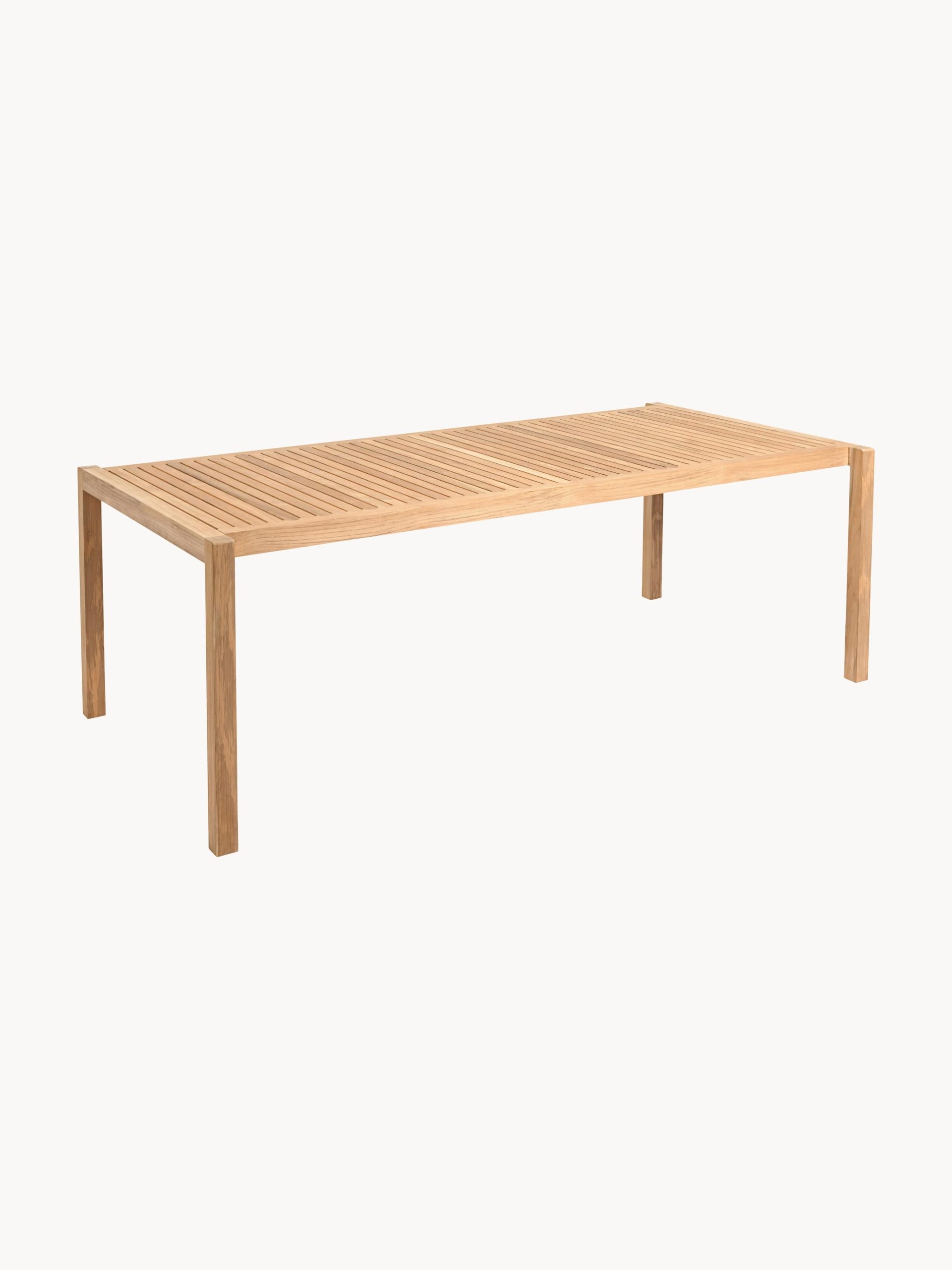 Mesa de jardín de madera de teca AH901, 203 x 100 cm