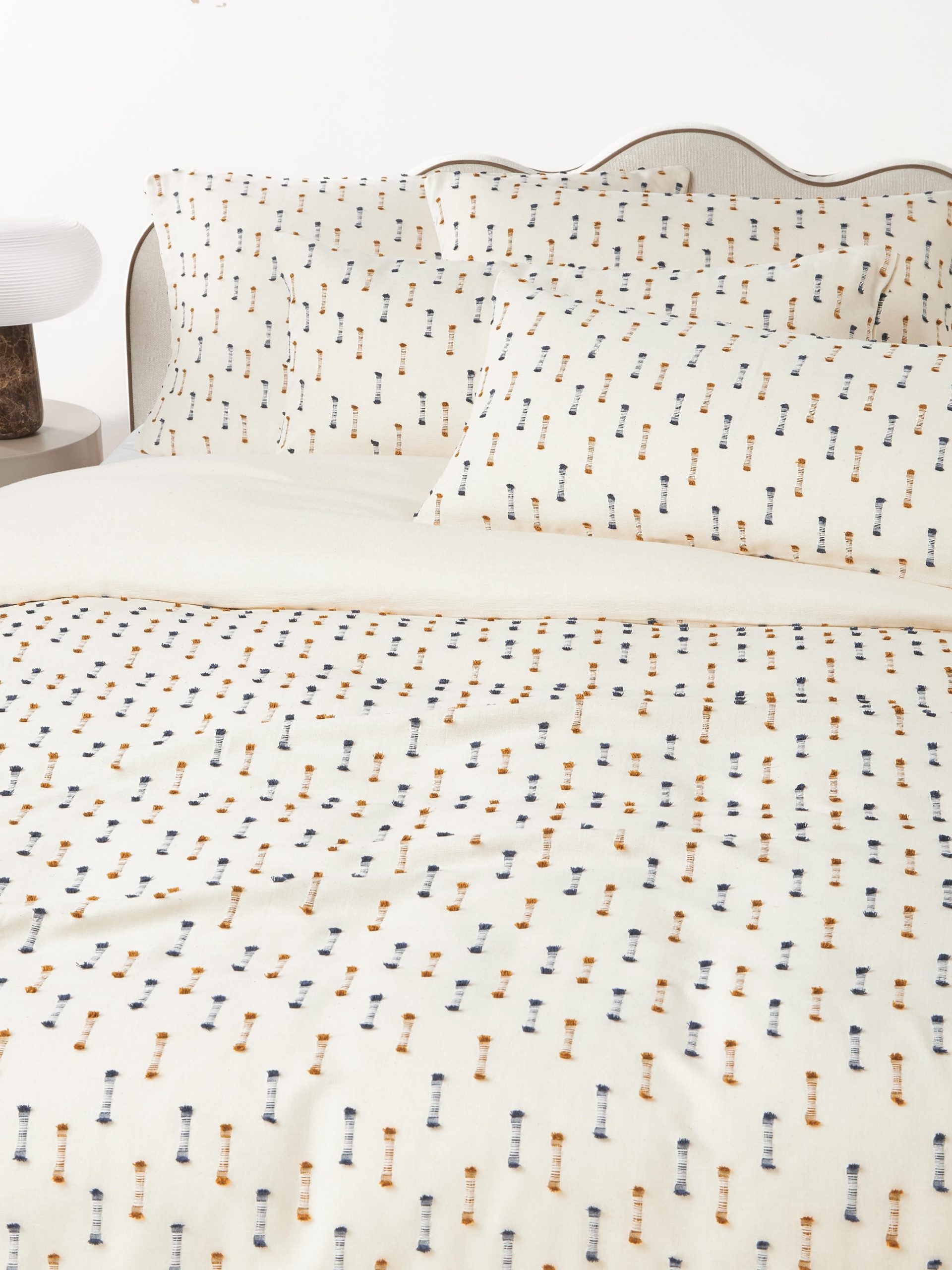 Funda nórdica de algodón con flecos en mechones Lenja