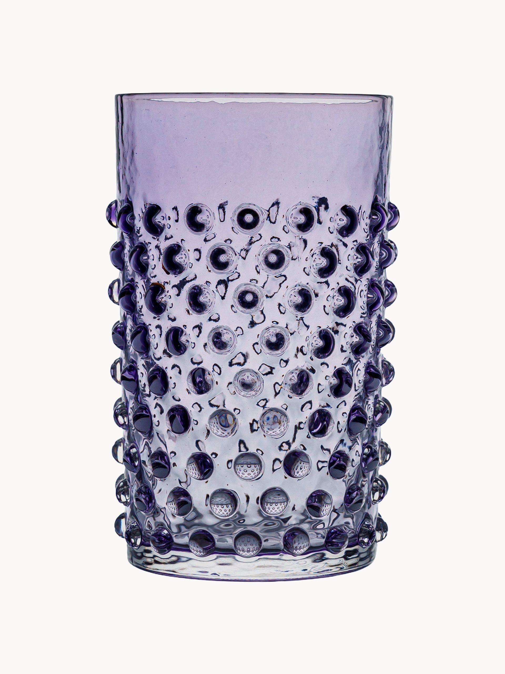 Vasos altos soplados artesanalmente Hobnail (6 uds.)