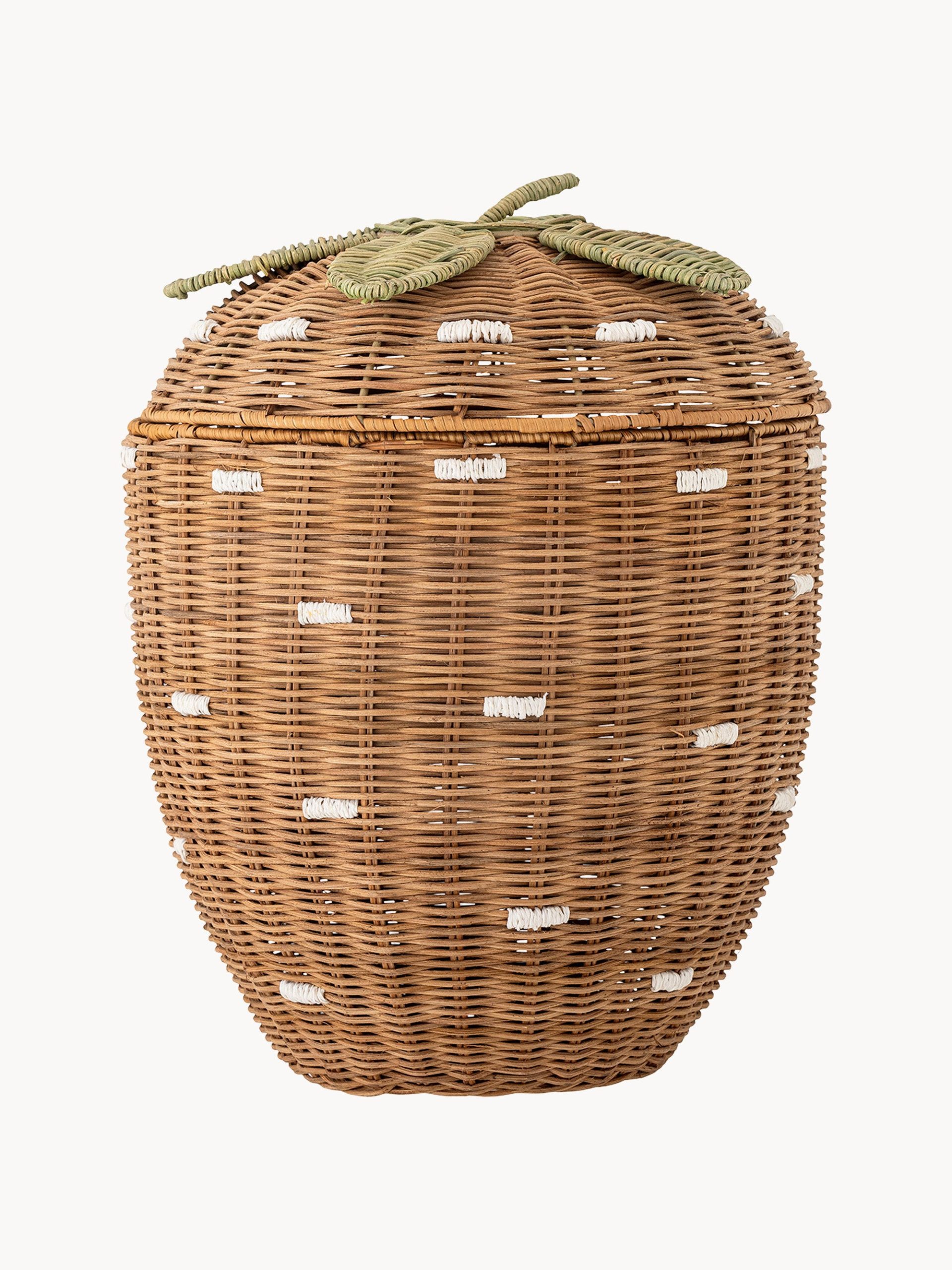 Cesta infantil de ratán en forma de fresa Pelino