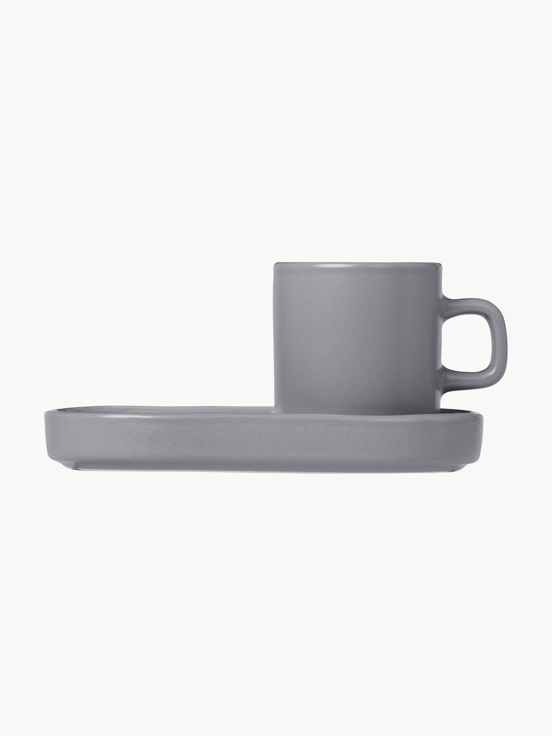 Tazas de café espresso con platitos Pilar, 2 uds.