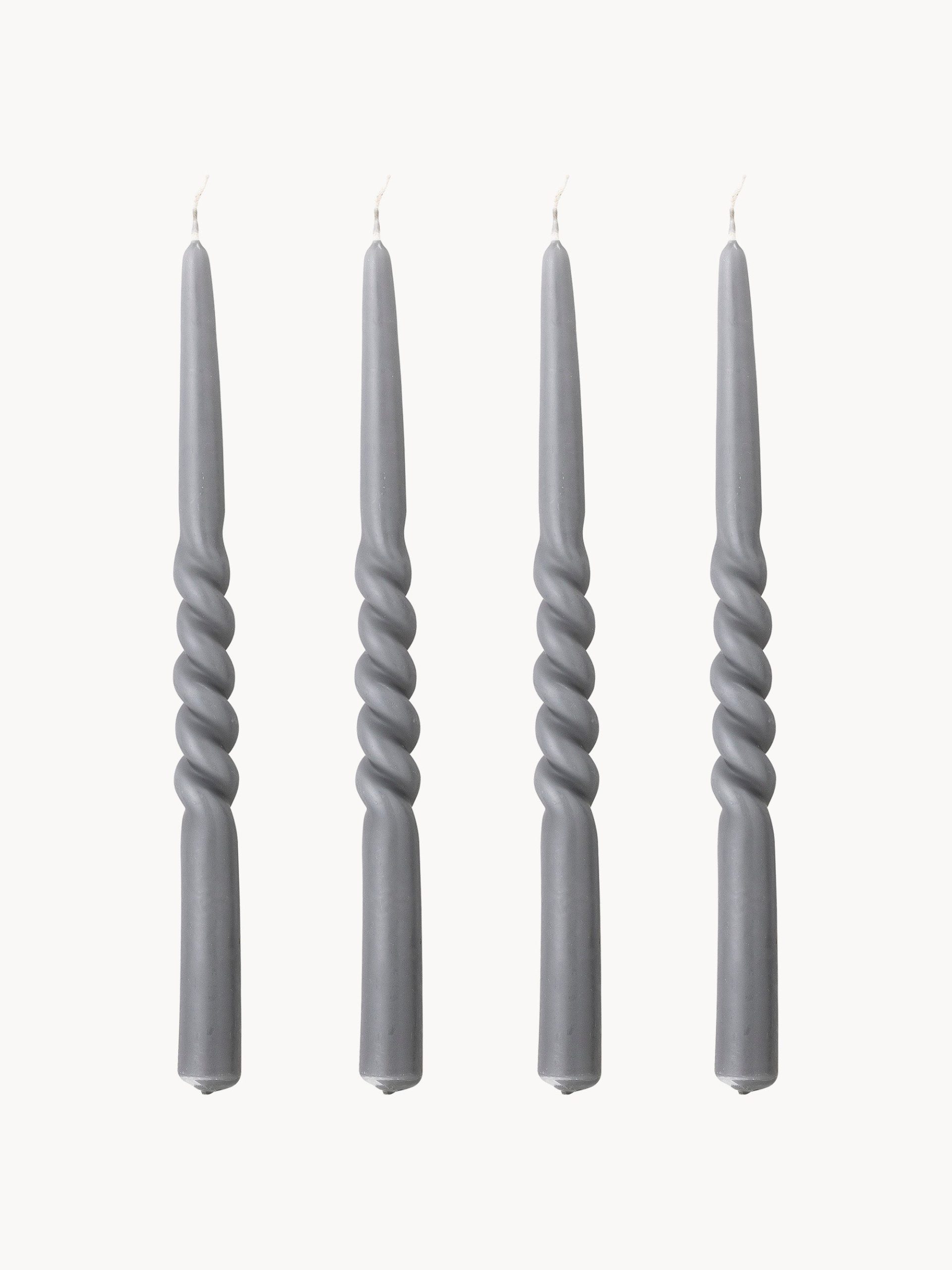 Velas cónicas artesanales Twist, 4 uds.