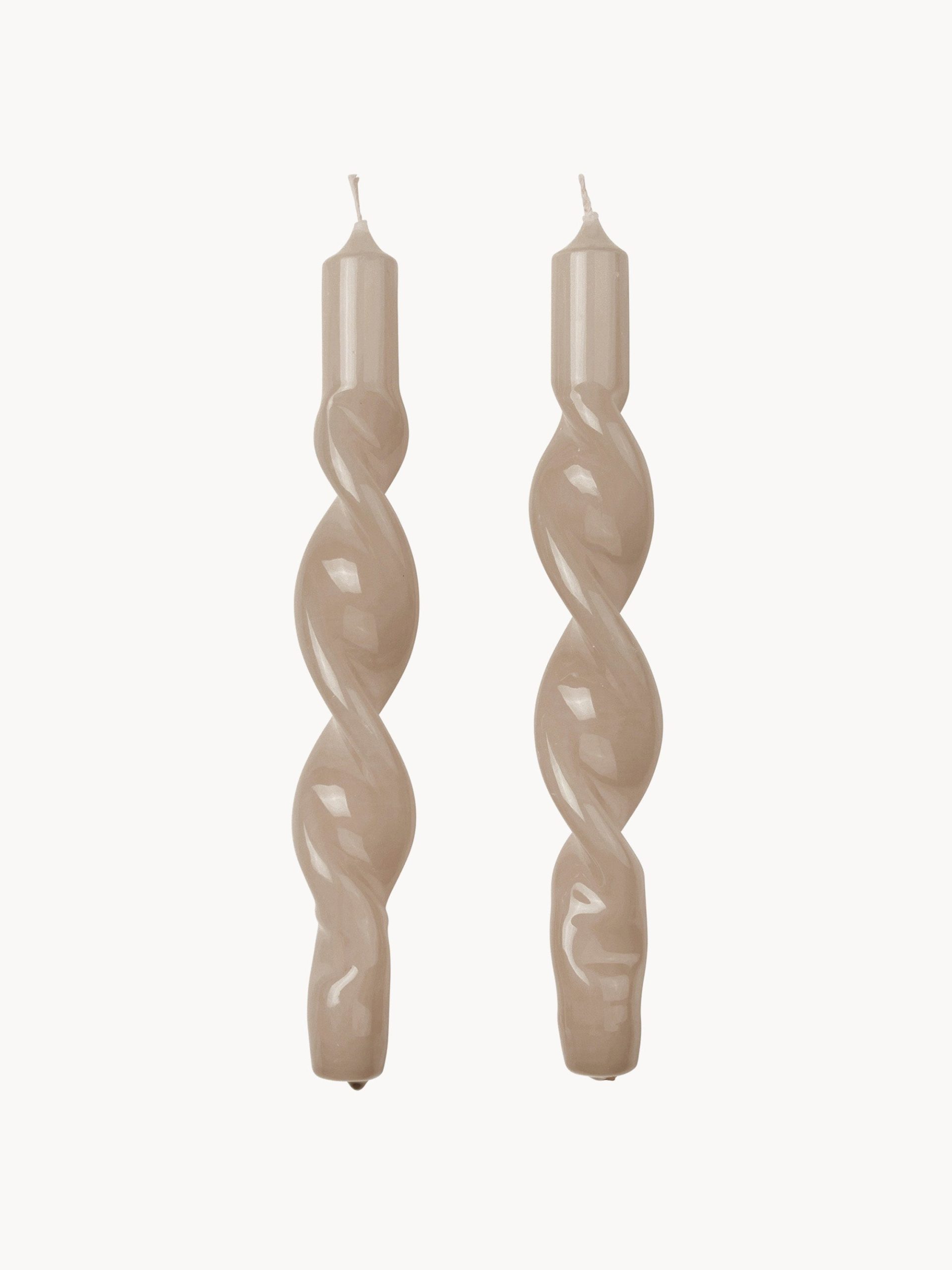 Velas cónicas artesanales Twist, 2 uds.