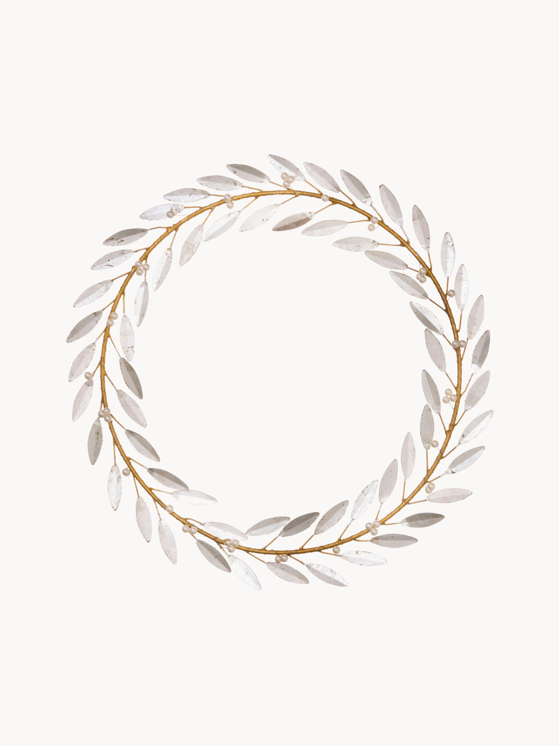 Corona navideña artesanal Leaf