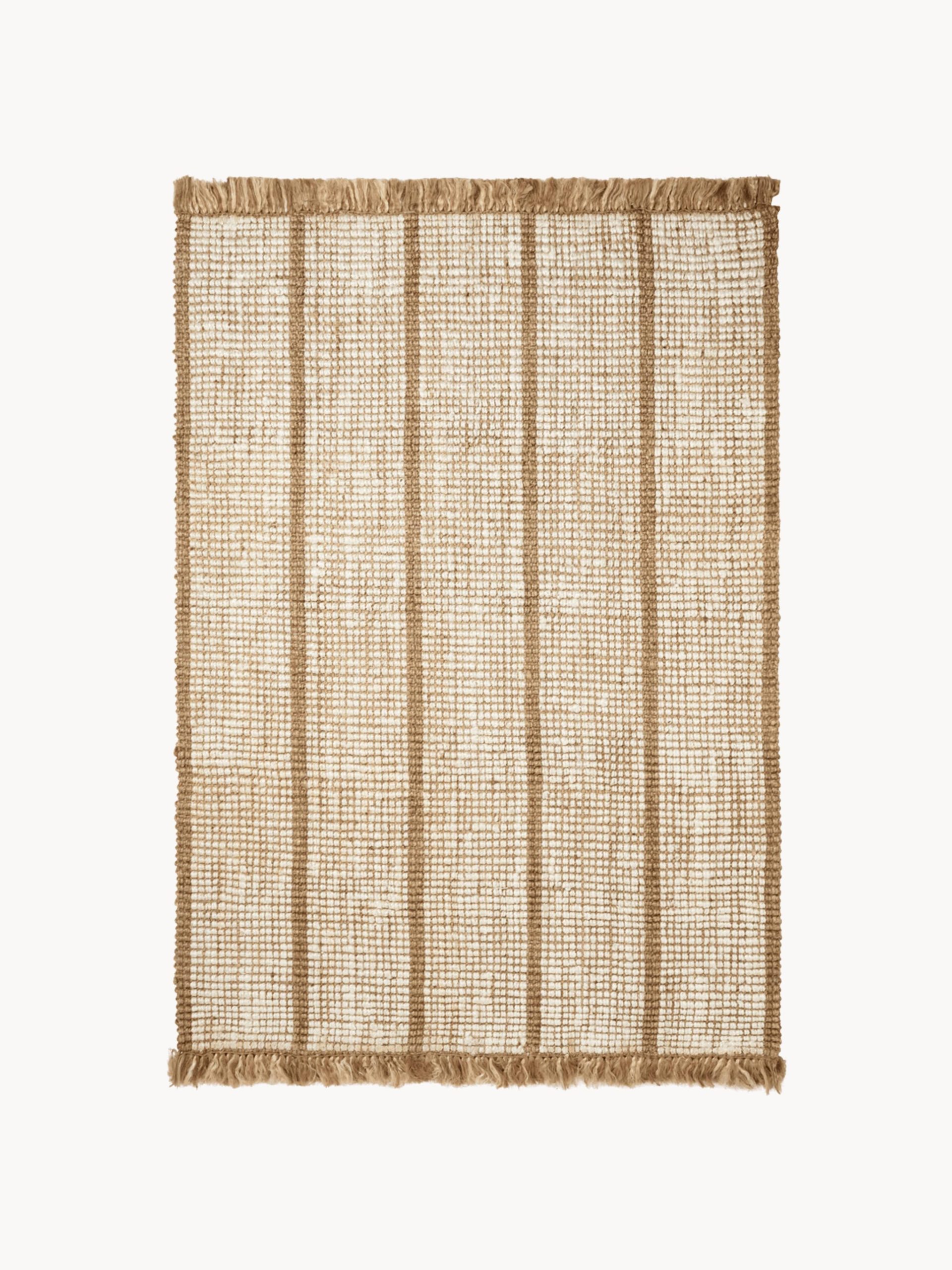 Alfombra artesanal de yute con flecos Athens