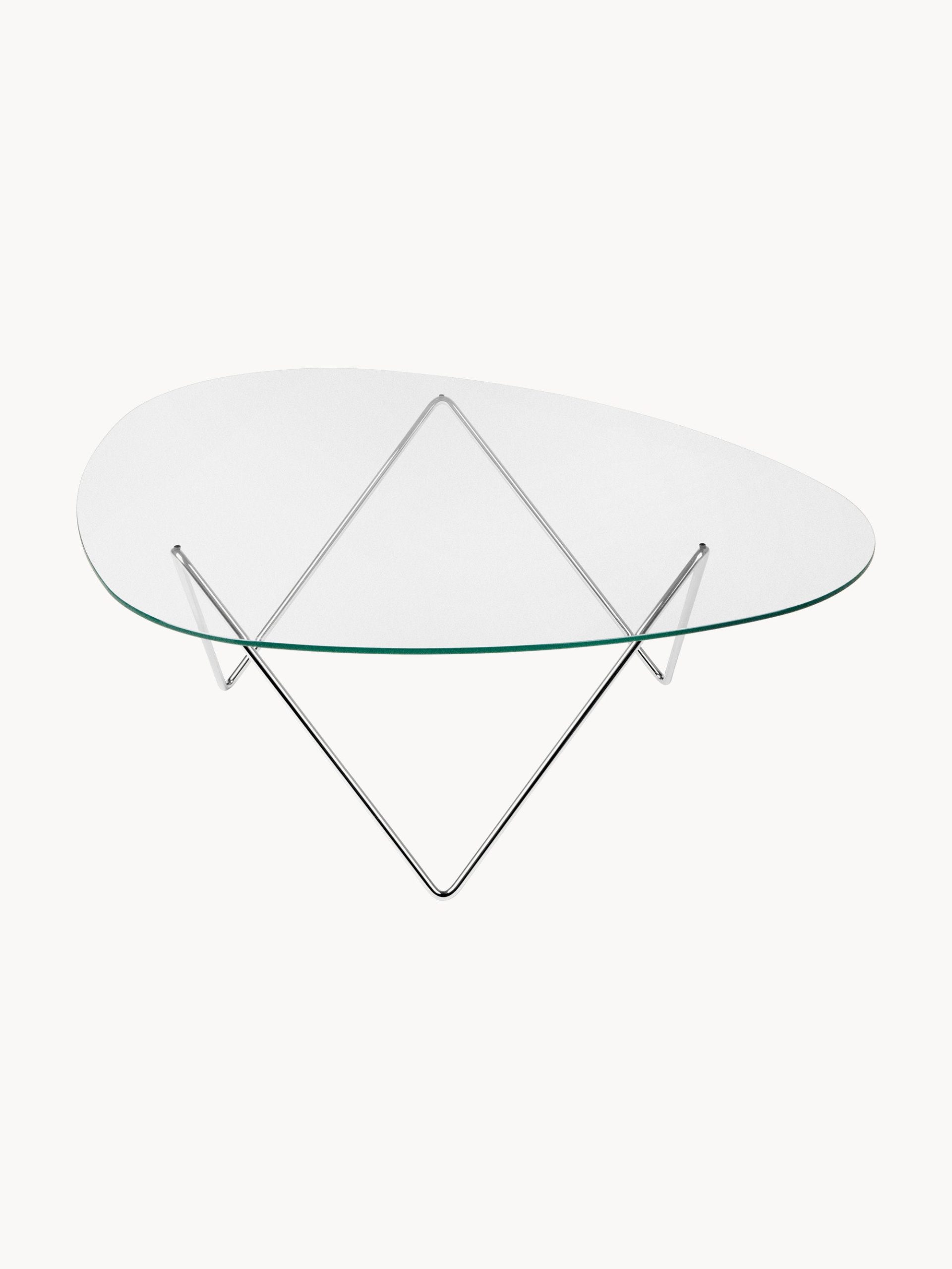 Mesa de centro ovalada con tablero de vidrio Pedrera