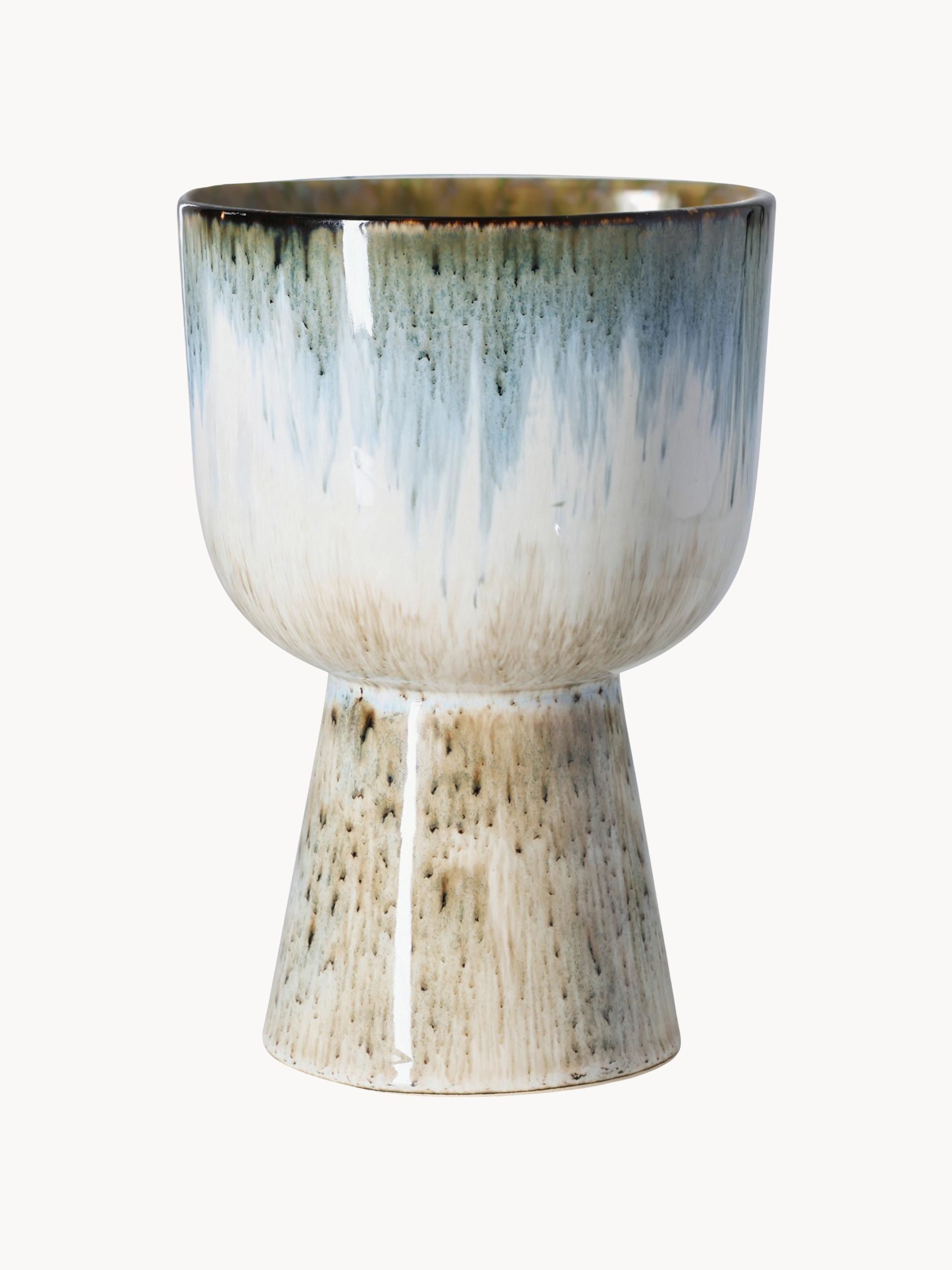 Macetero artesanal con esmalte reactivo Retro