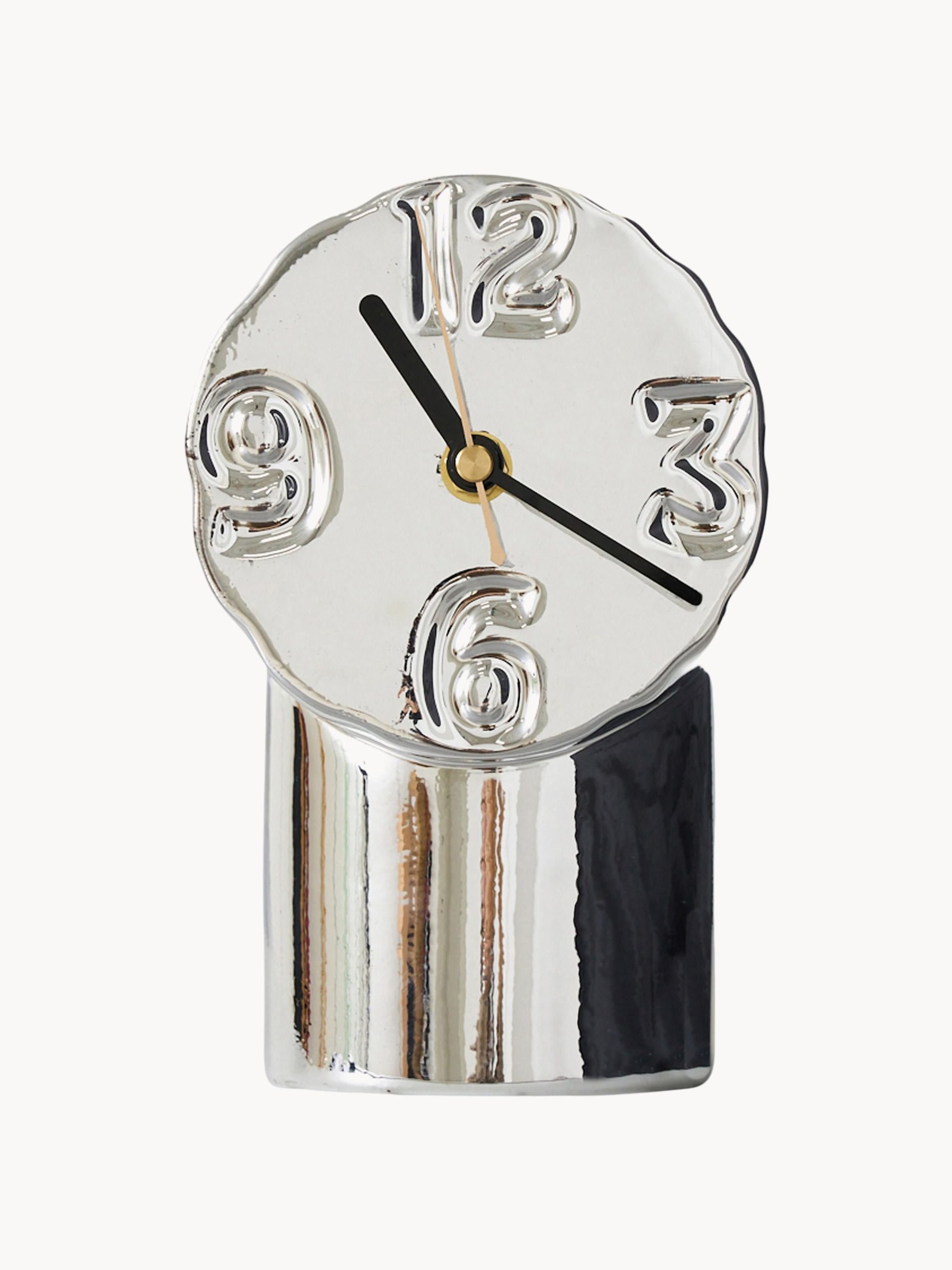 Reloj de cerámica artesanal con cromo Retro