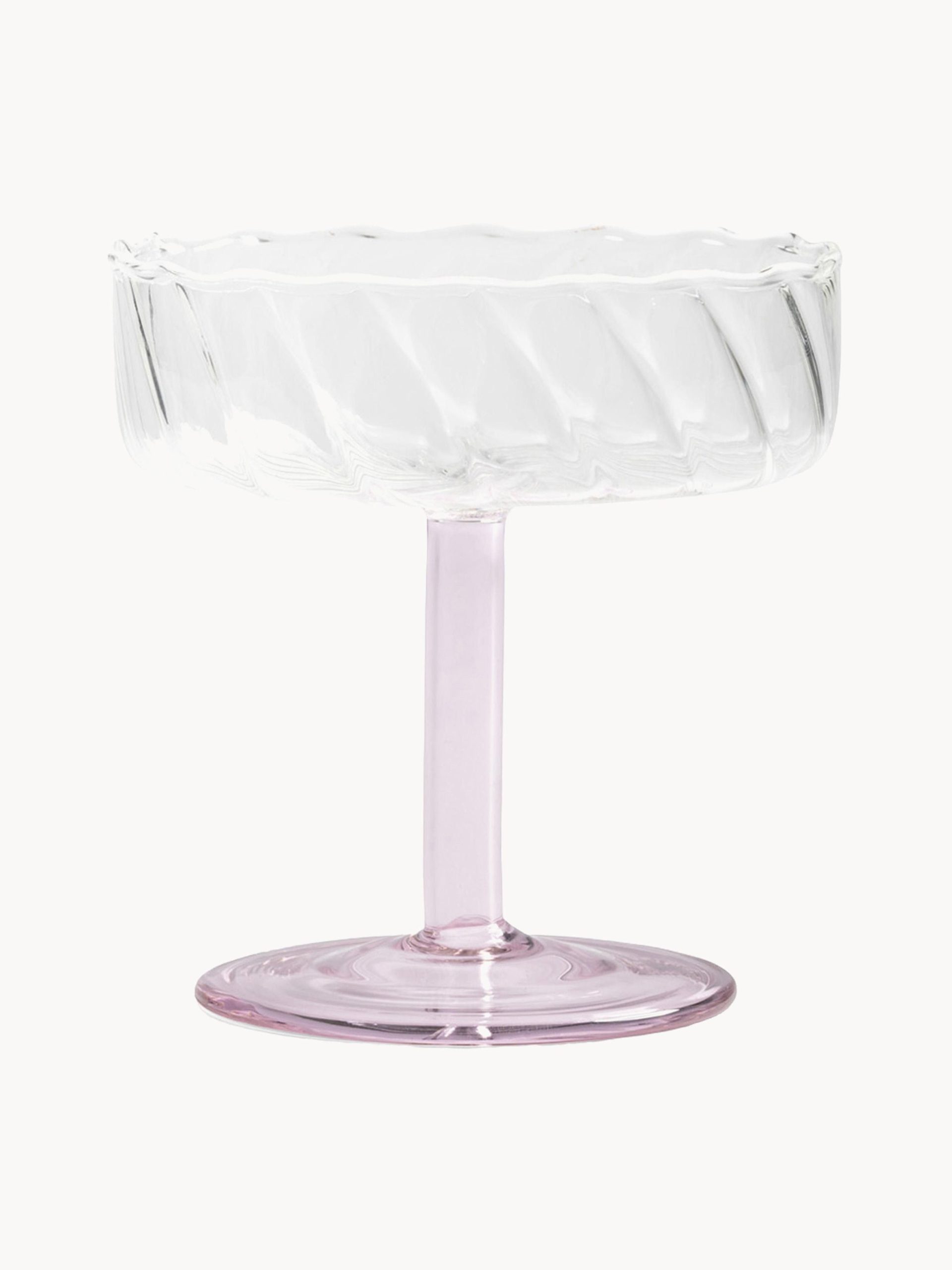 Copas pompadour de champán artesanales de vidrio borosilicato Twirl, 2 uds.