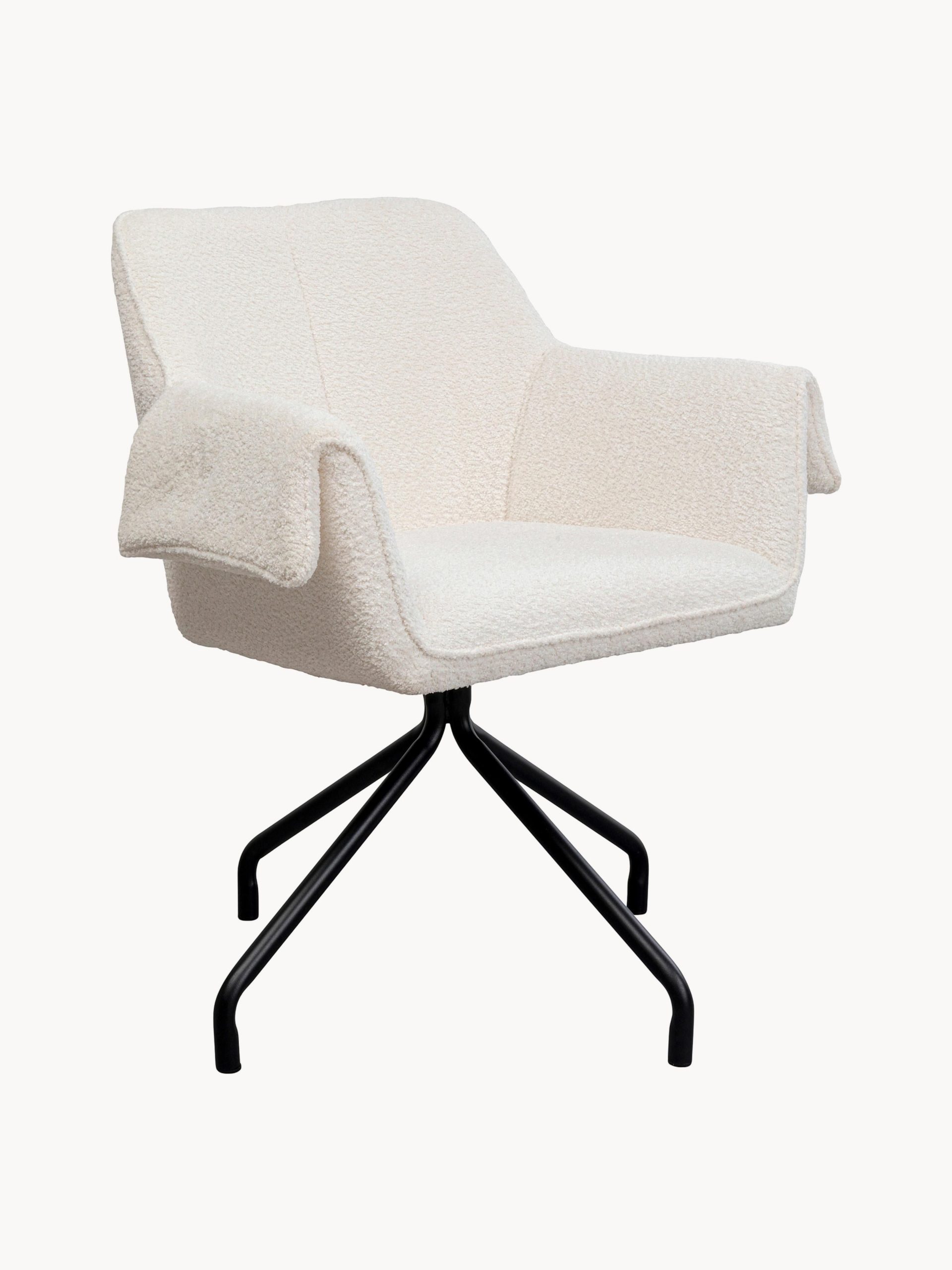 Sillón giratorio en tejido bouclé Bess