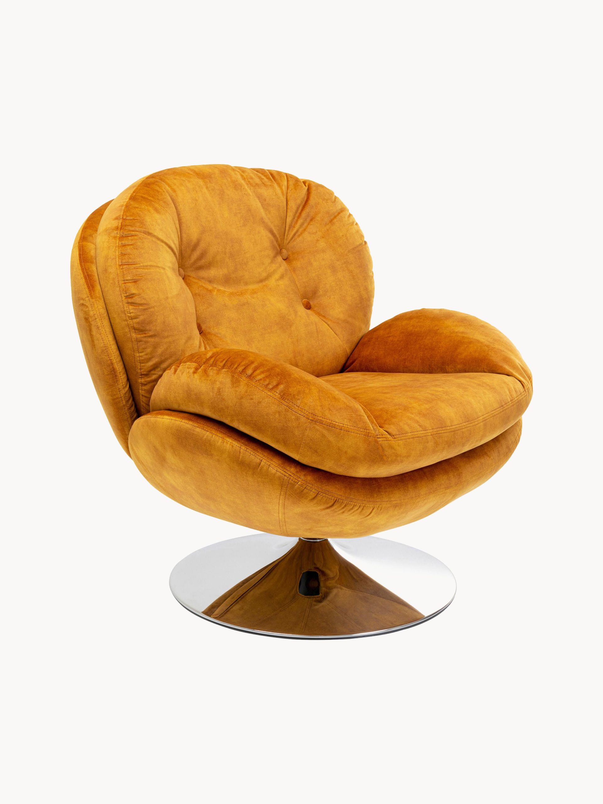 Sillón giratorio de terciopelo Cosy