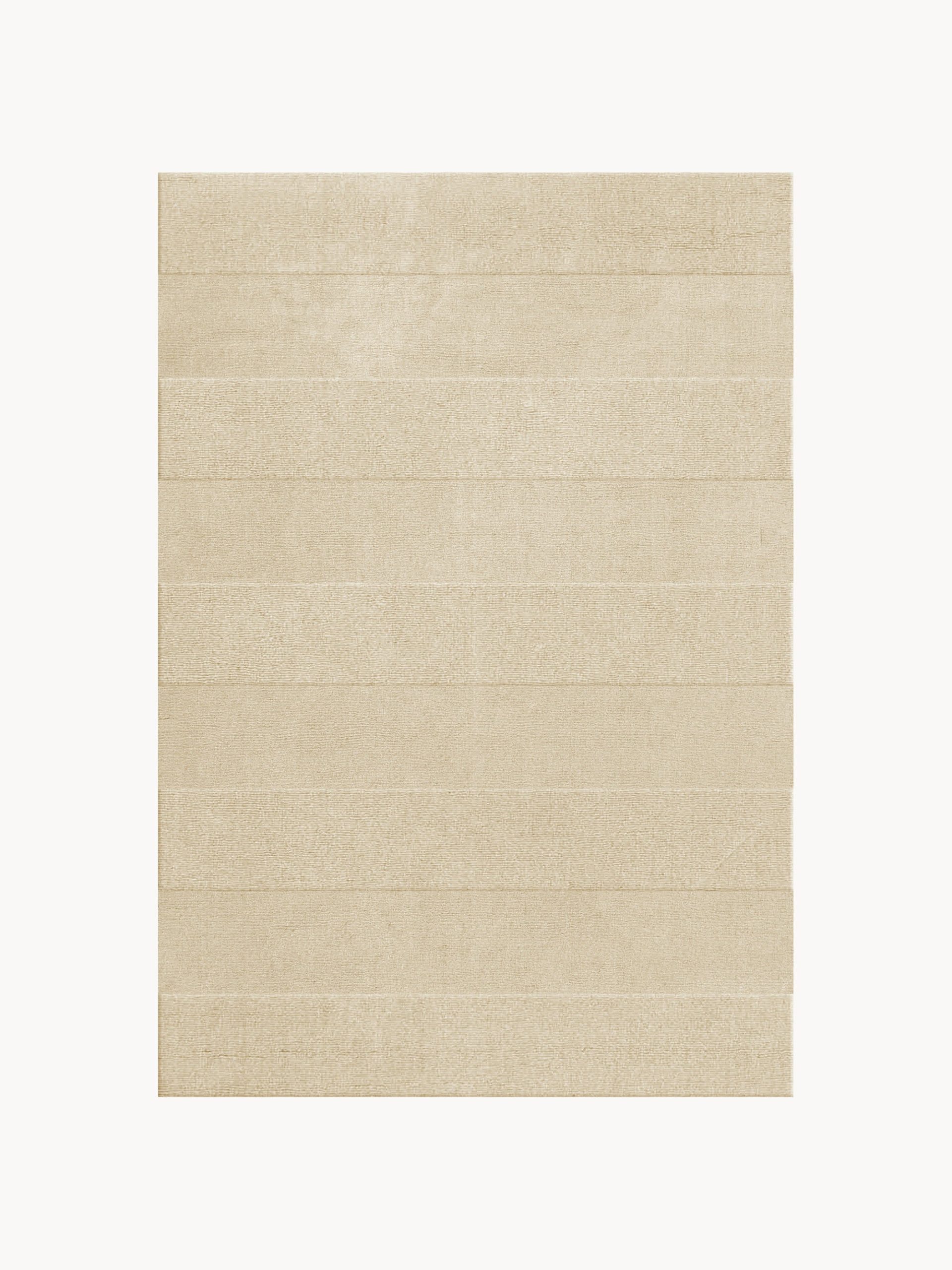 Alfombra artesanal de lana de pelo corto Sicilian Stripe