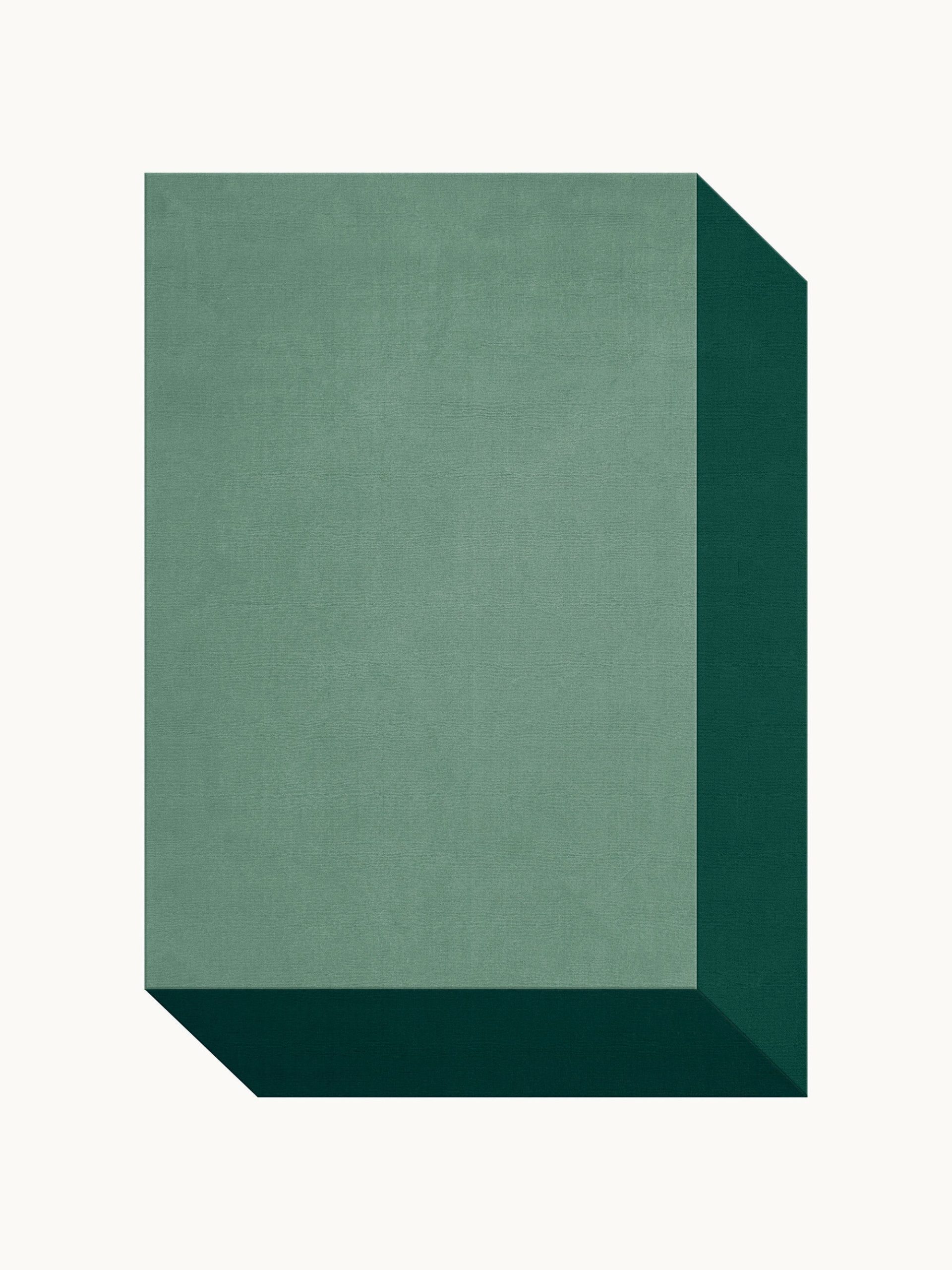 Alfombra artesanal de lana de pelo corto Tekla Box