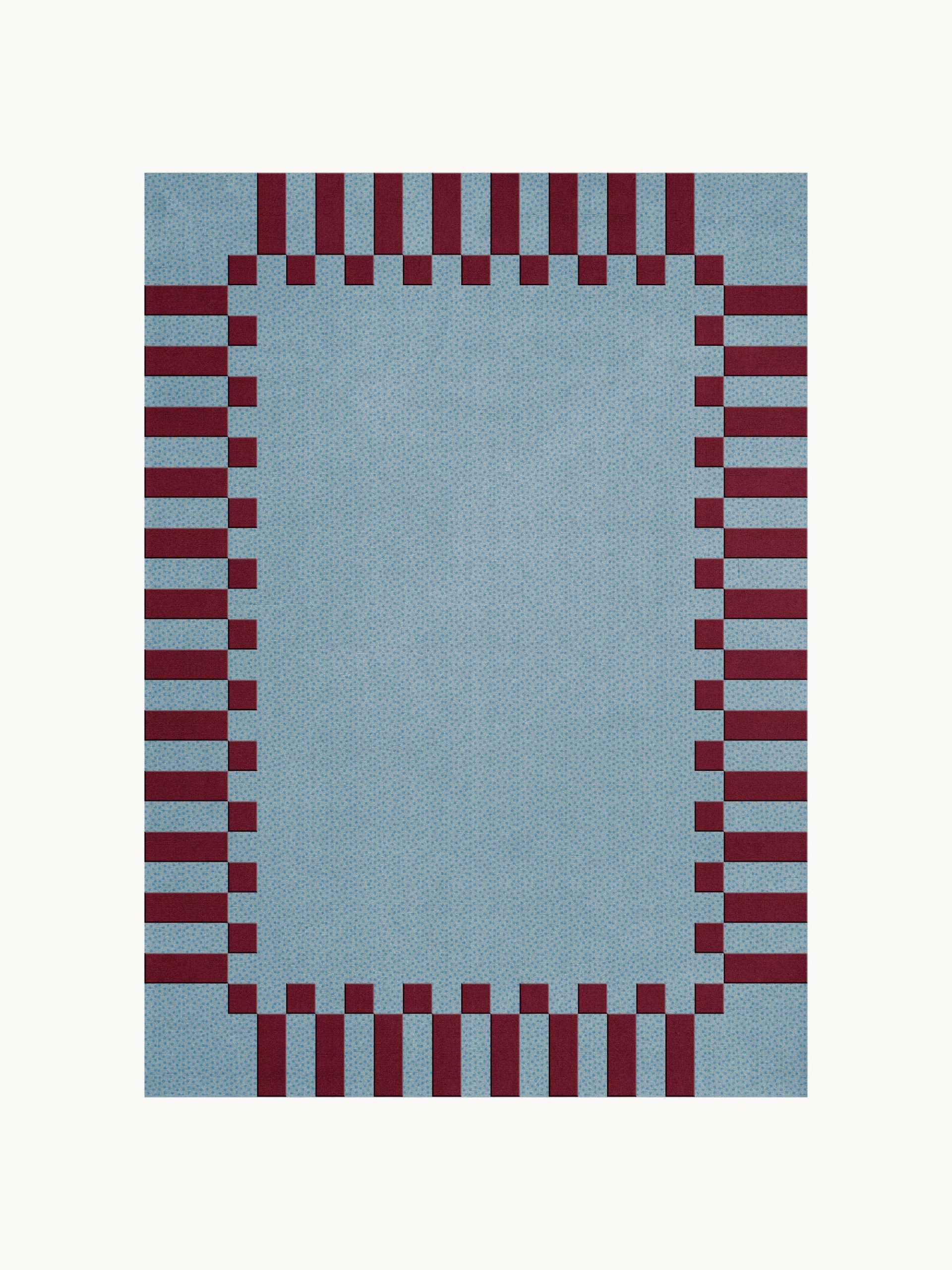 Alfombra artesanal de lana de pelo largo Tekla Frame