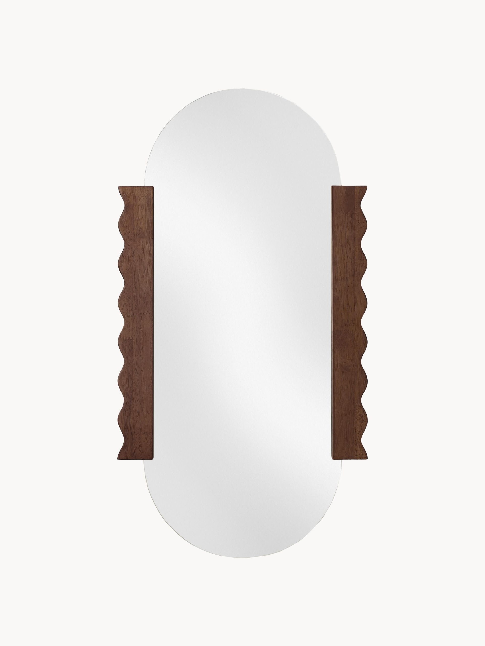 Espejo de pared infantil de madera de caucho Heju