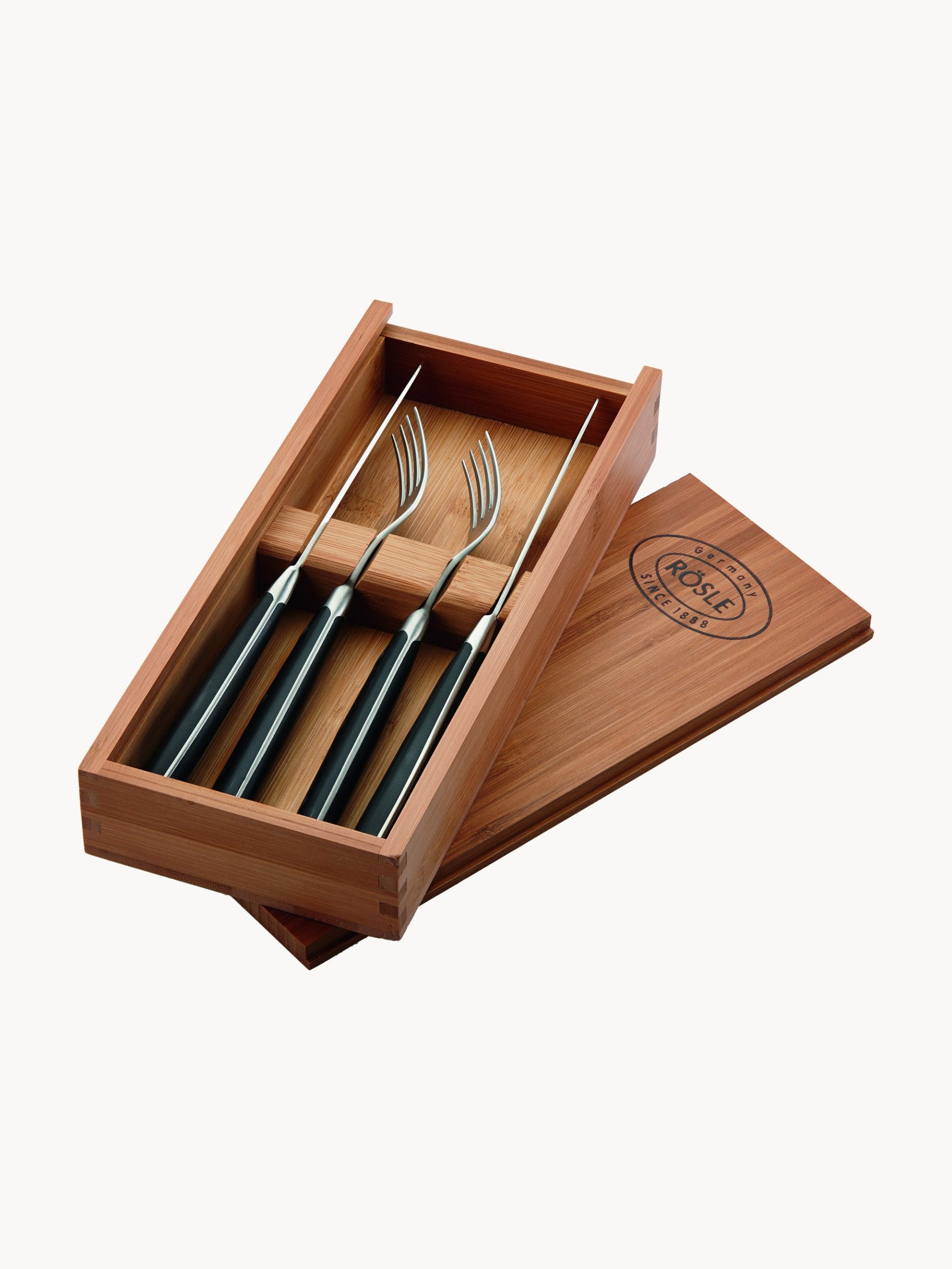 Set de cubiertos de acero inoxidable con caja de bambú Culture, 2 comensales, 4 pzas.