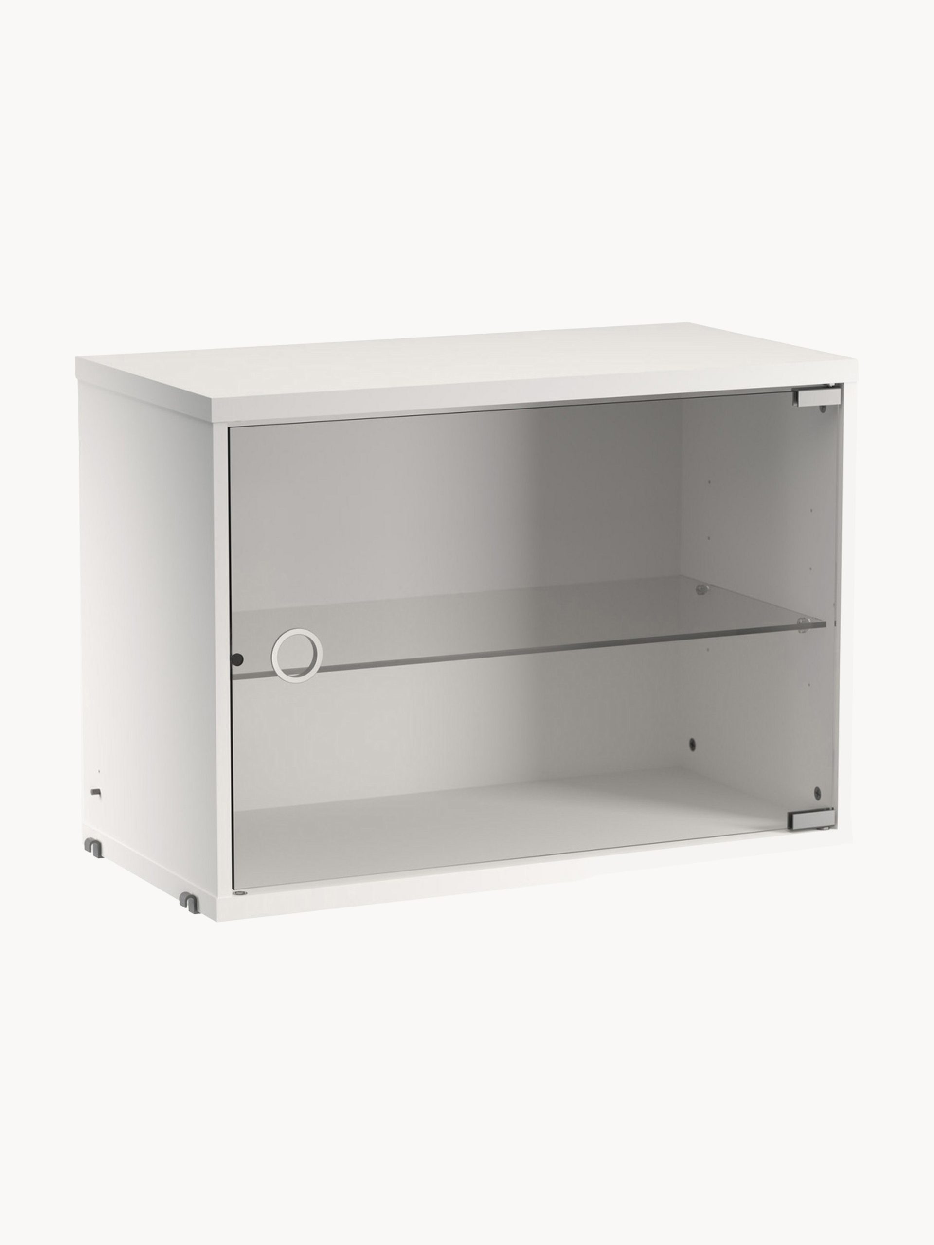 Vitrina para estantería modular con puerta de vidrio abatible, 58 x 30 cm