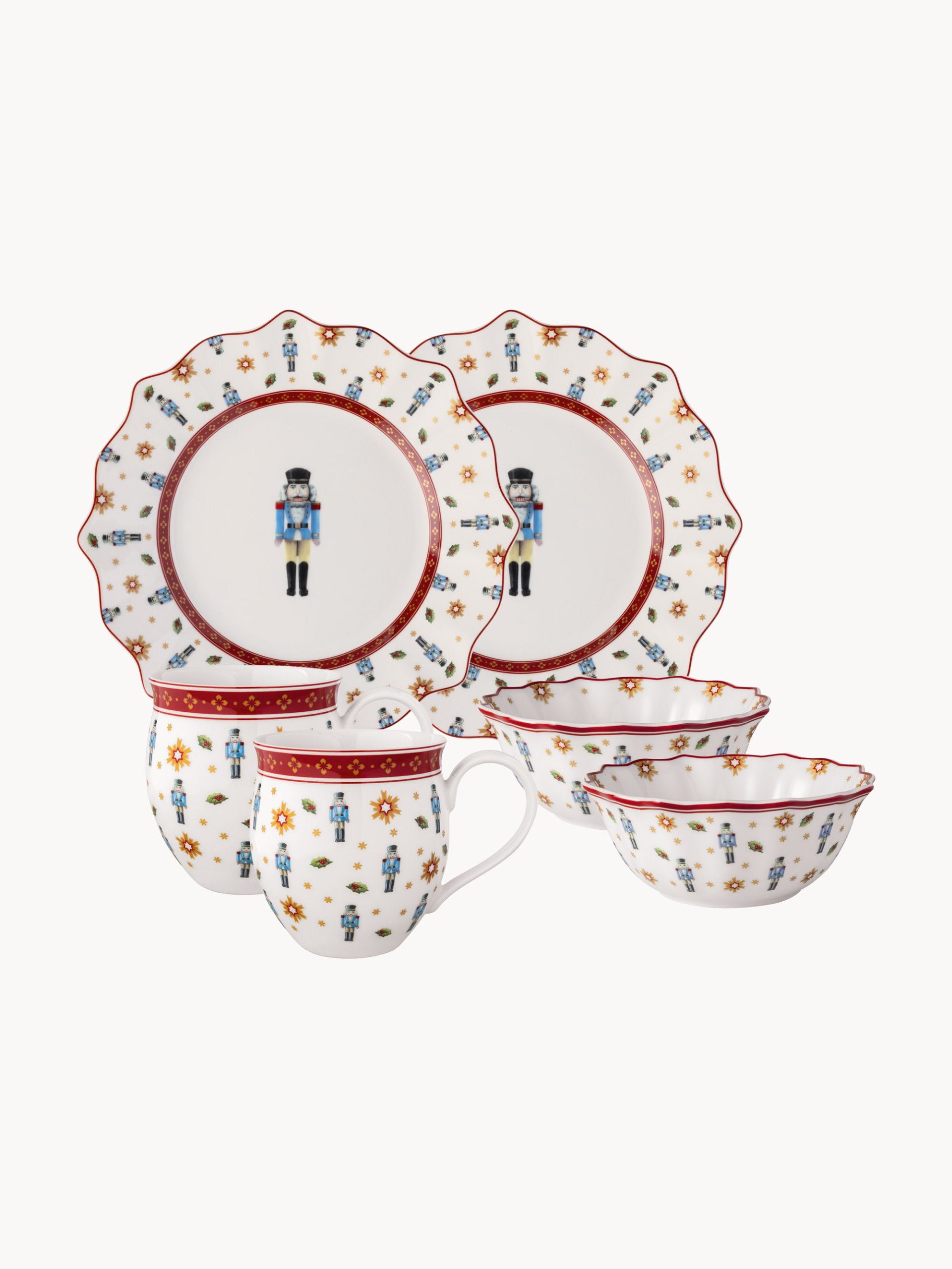 Set de desayuno navideño Toy's Delight, 2 comensales, 6 pzas.