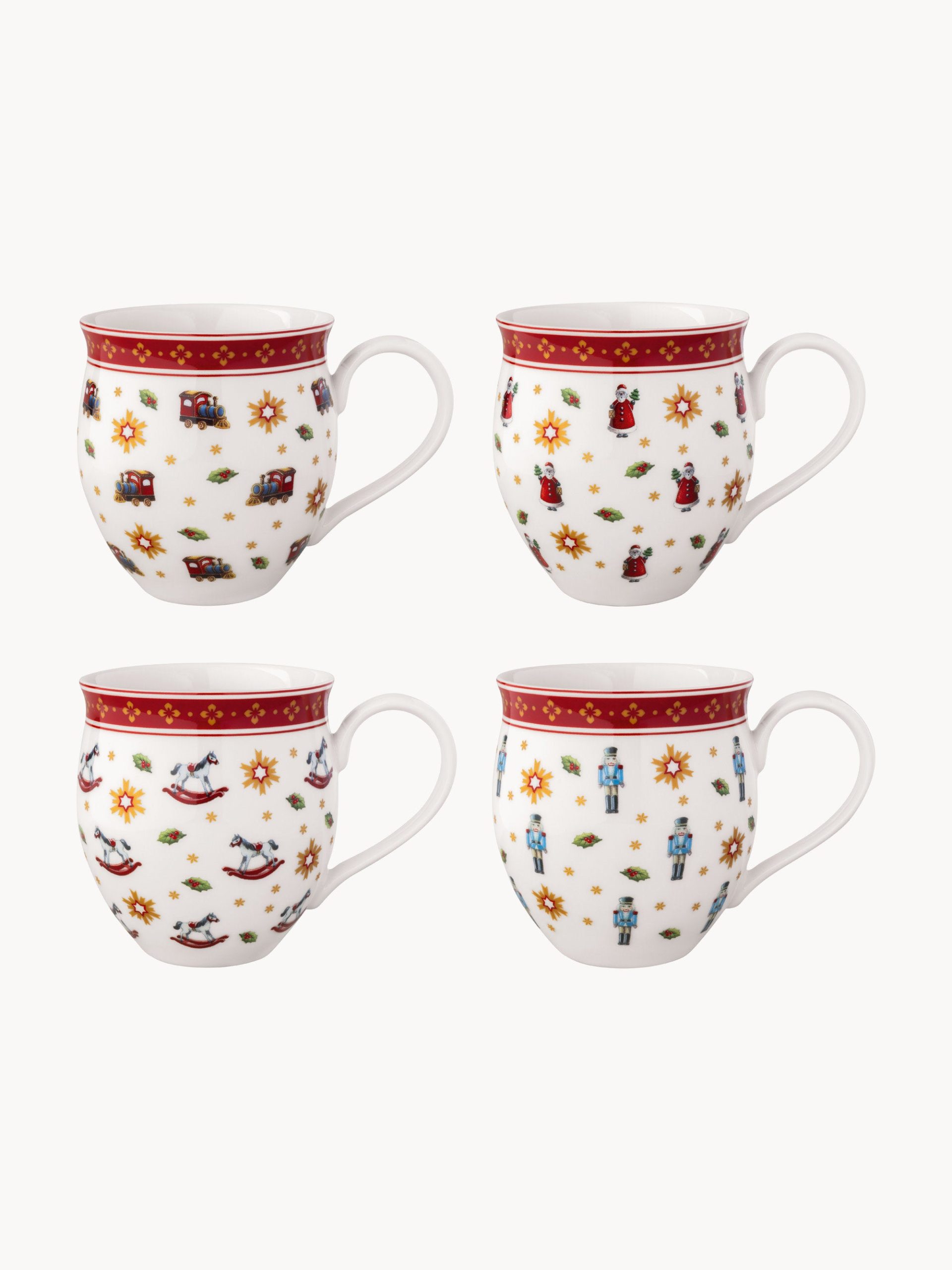 Tazas de porcelana navideñas Toy's Delight, 4 uds.
