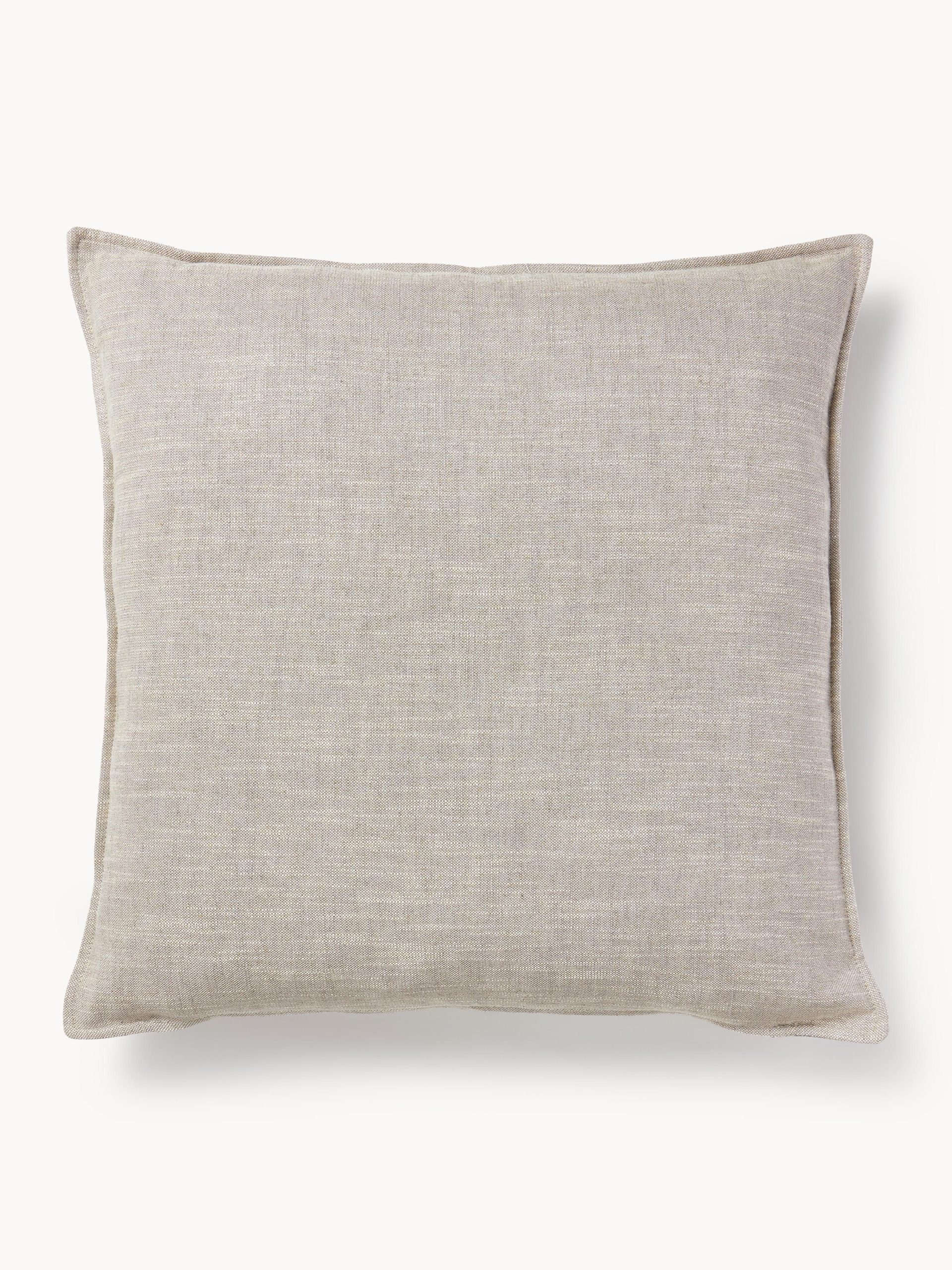 Cojín sofá grande de mezcla de lino Lennon, 70 x 70 cm