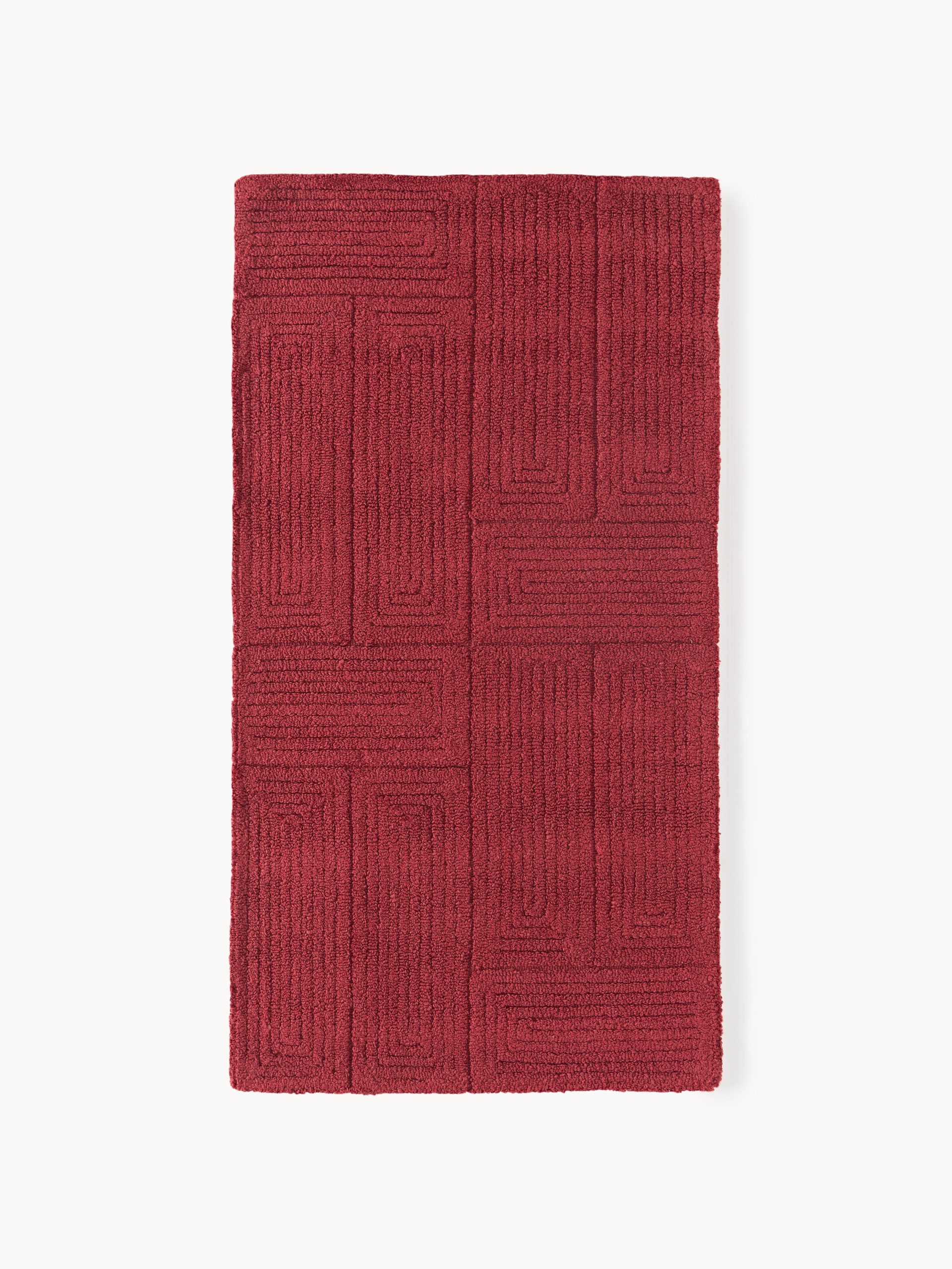 Alfombra artesanal de lana con estampado geométrico Alexia