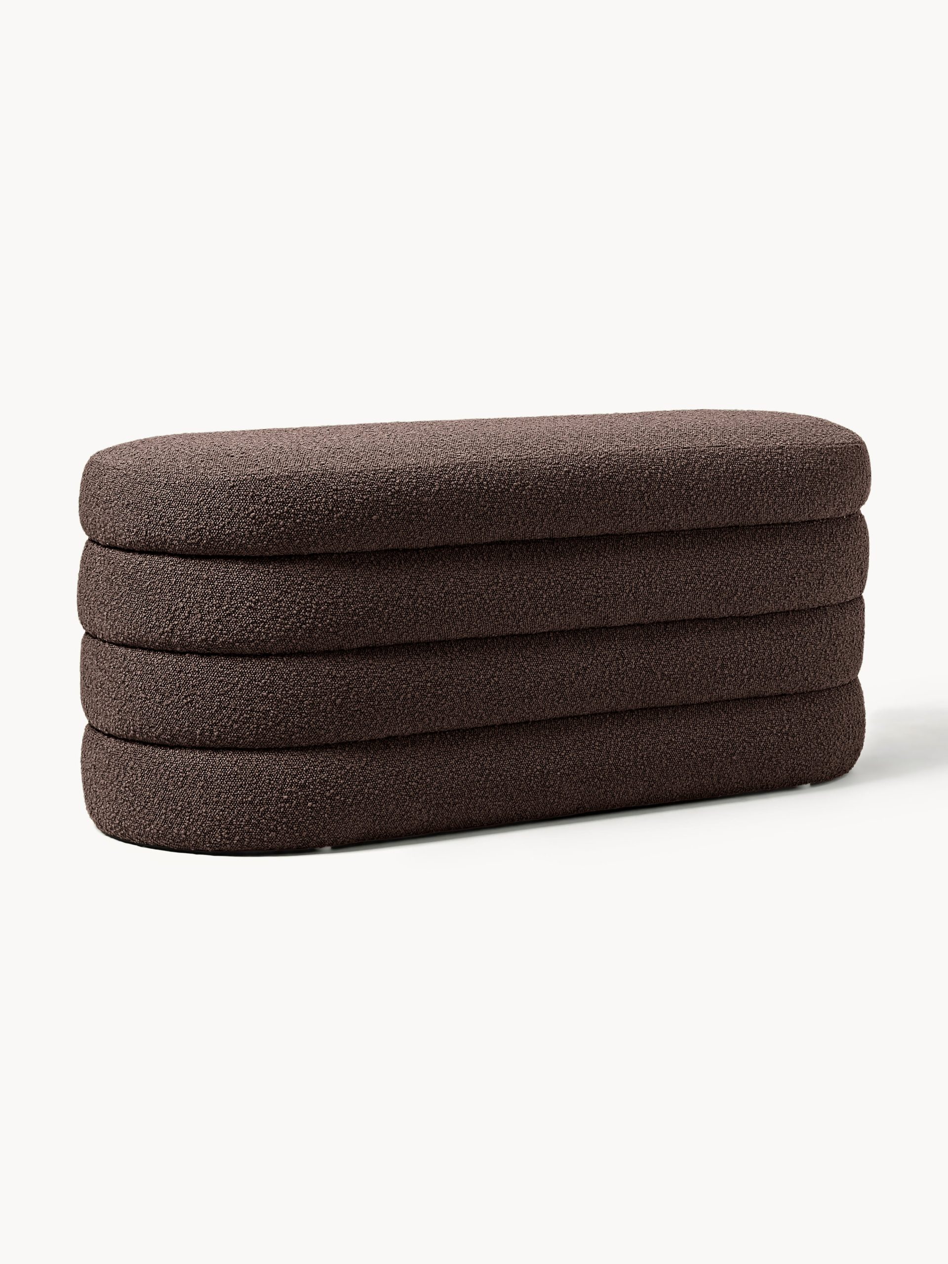 Banco tapizado en tejido bouclé con espacio de almacenamiento Alto