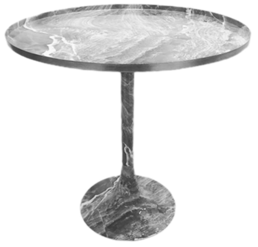 DKD Home Decor Mesita Auxiliar Glam Byepie Simil Mármol Desmontable Aluminio Marron Dorado 51x51x51cm