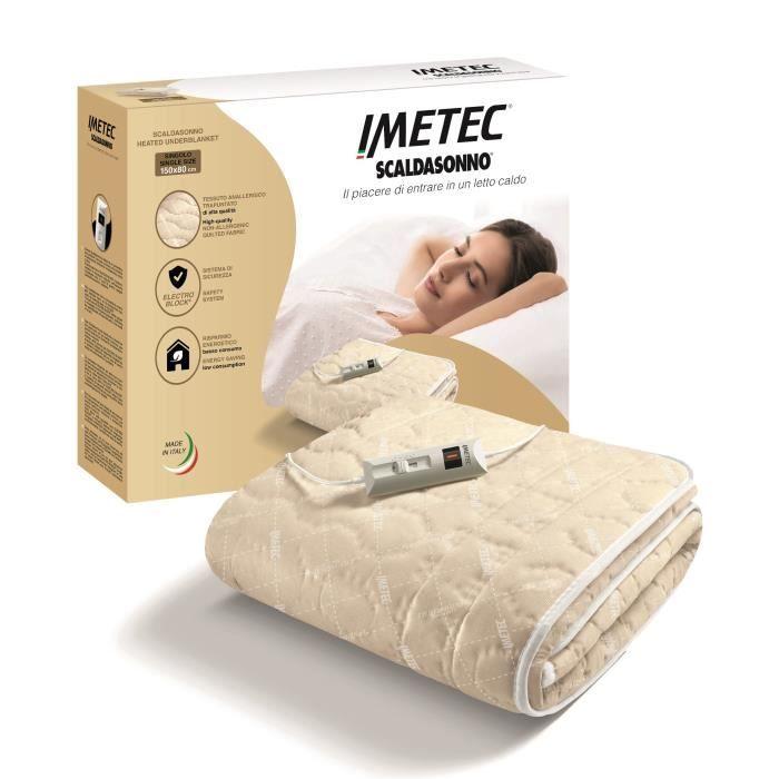 Imetec IME8007403061135 Cubrecolchón Calefactable para Cama Matrimonio 150x80 cm con 2 Mandos, 2 Temperaturas, Lavable