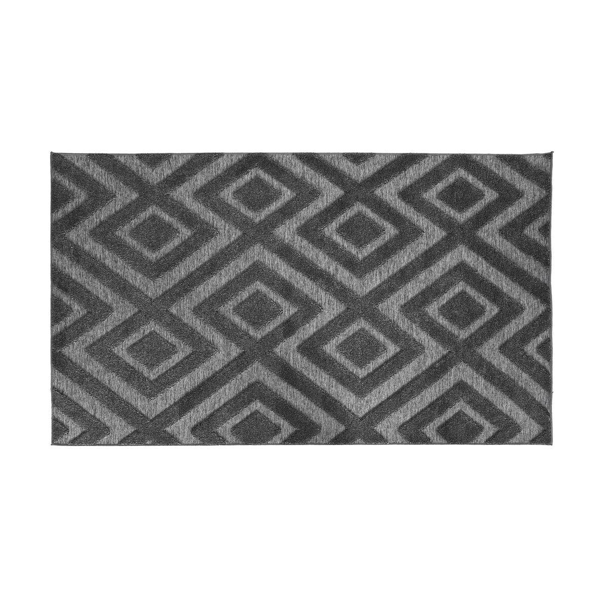 DKD Home Decor Alfombra de Poliéster Urban Geomet 23 Gris Oscuro 100x175 cm 350 gsm