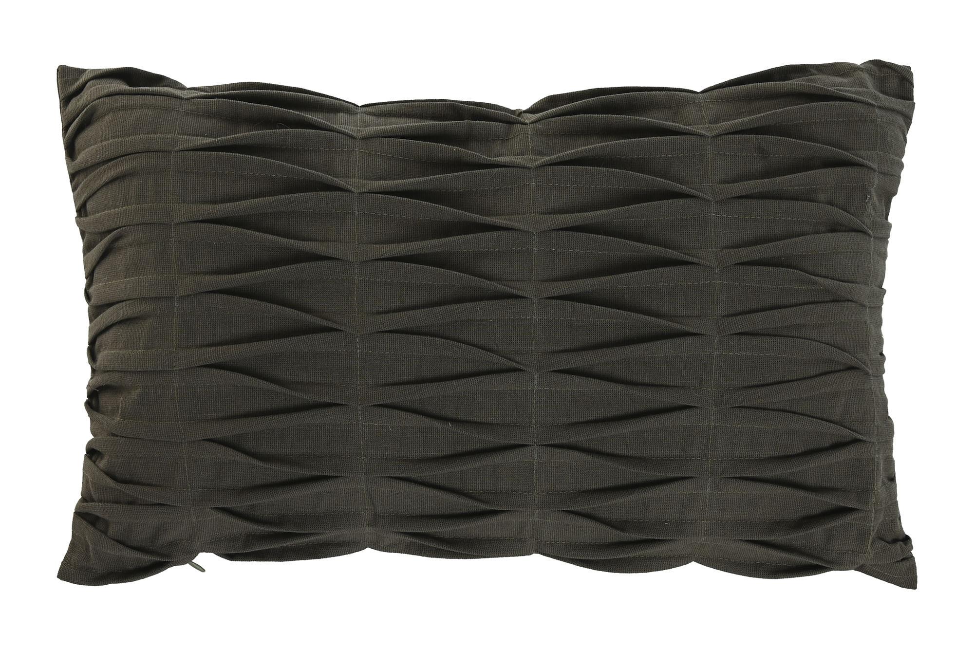 DKD Home Decor 1c24 Cojín Decorativo Cottage Verde de Algodón con Pliegues y Cremallera 30x50 cm (Pack 2 Unidades)