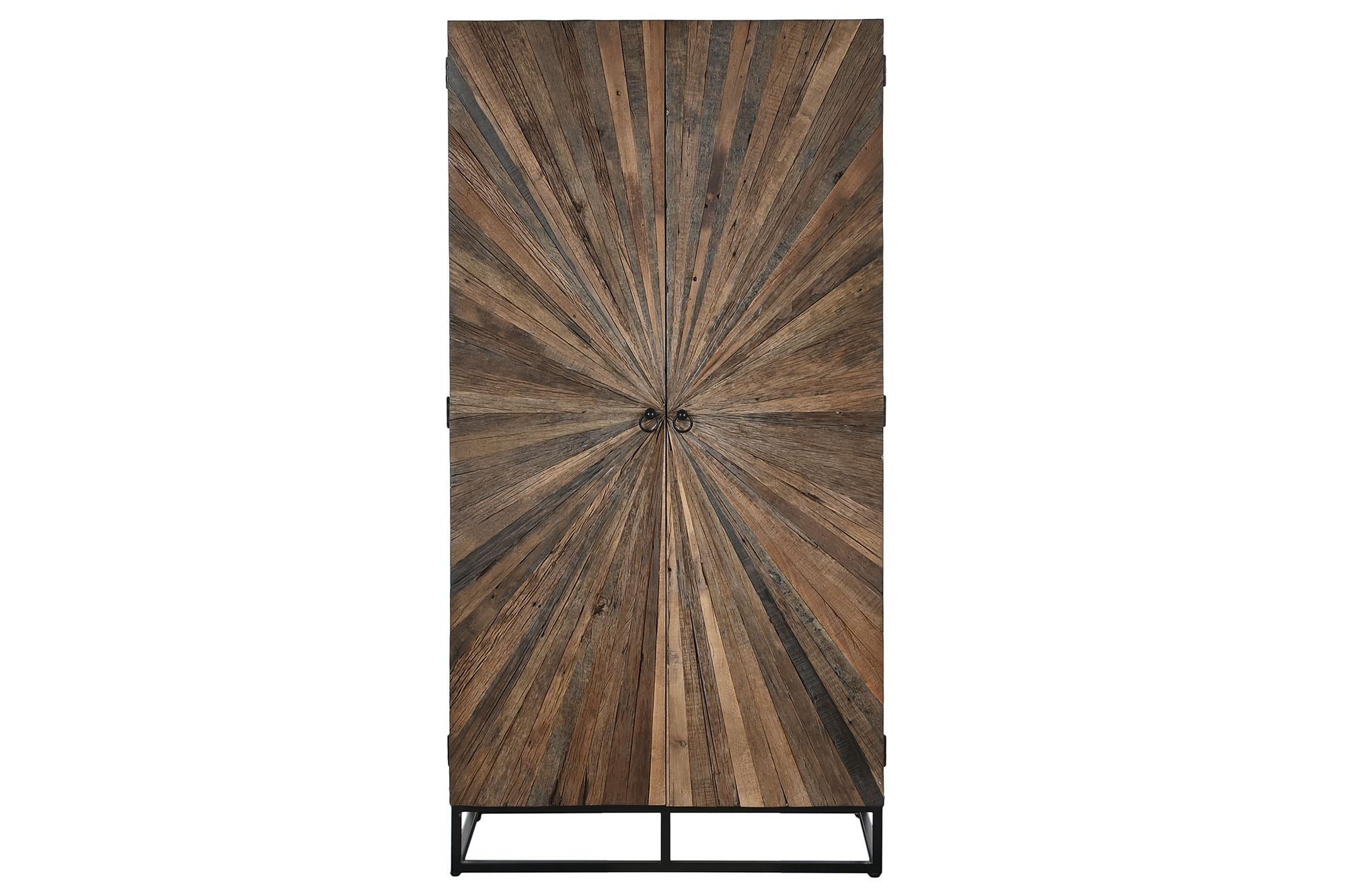DKD Home Decor Armario 2 Puertas Madera Reciclada Natural 90 x 180 x 45 cm