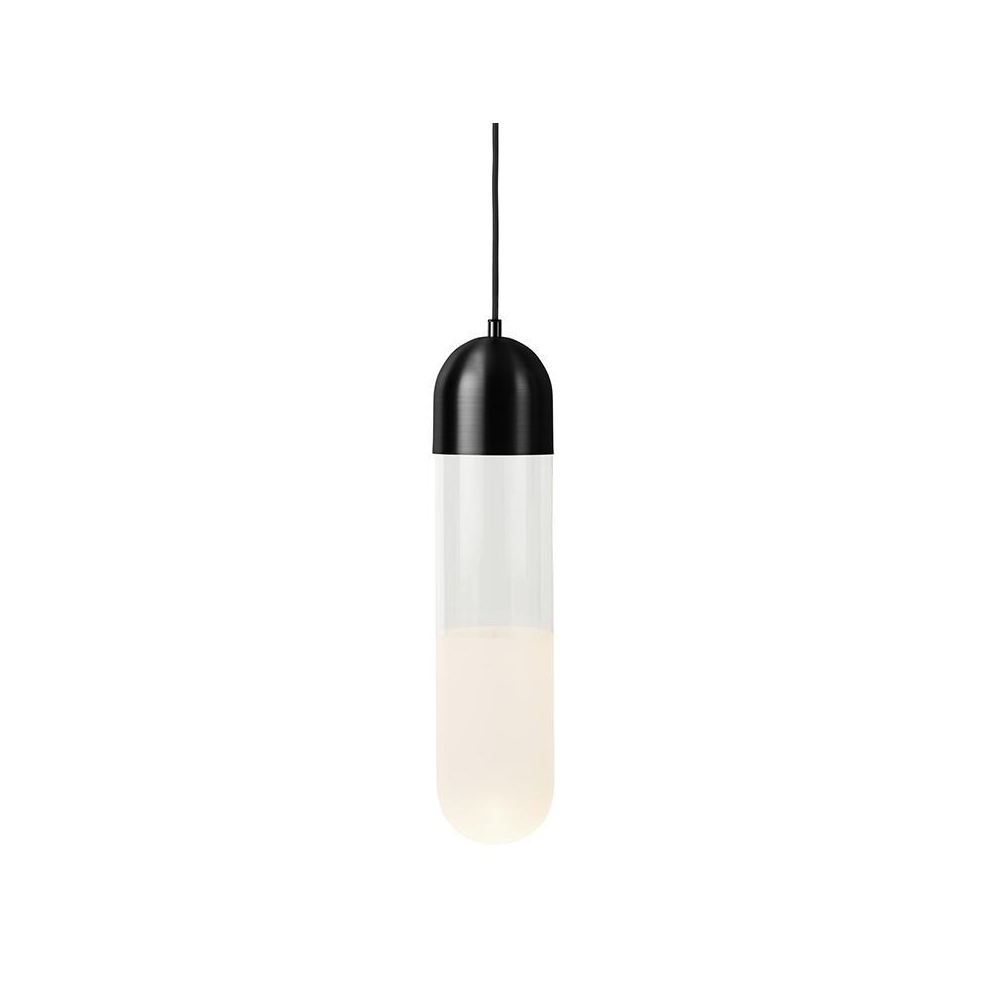 Lámpara colgante Firefly Negro, vidrio/pantalla de cristal arenado