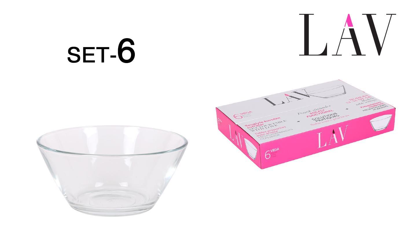 Lav Set 6 Bols Vega 10.5 cm - 215 cc (8 Cajas)