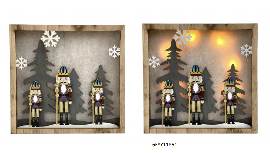 Decoración de Pared DKD Home Decor Cascanueces Madera MDF (2 pcs) (30 x 4.5 x 30 cm)