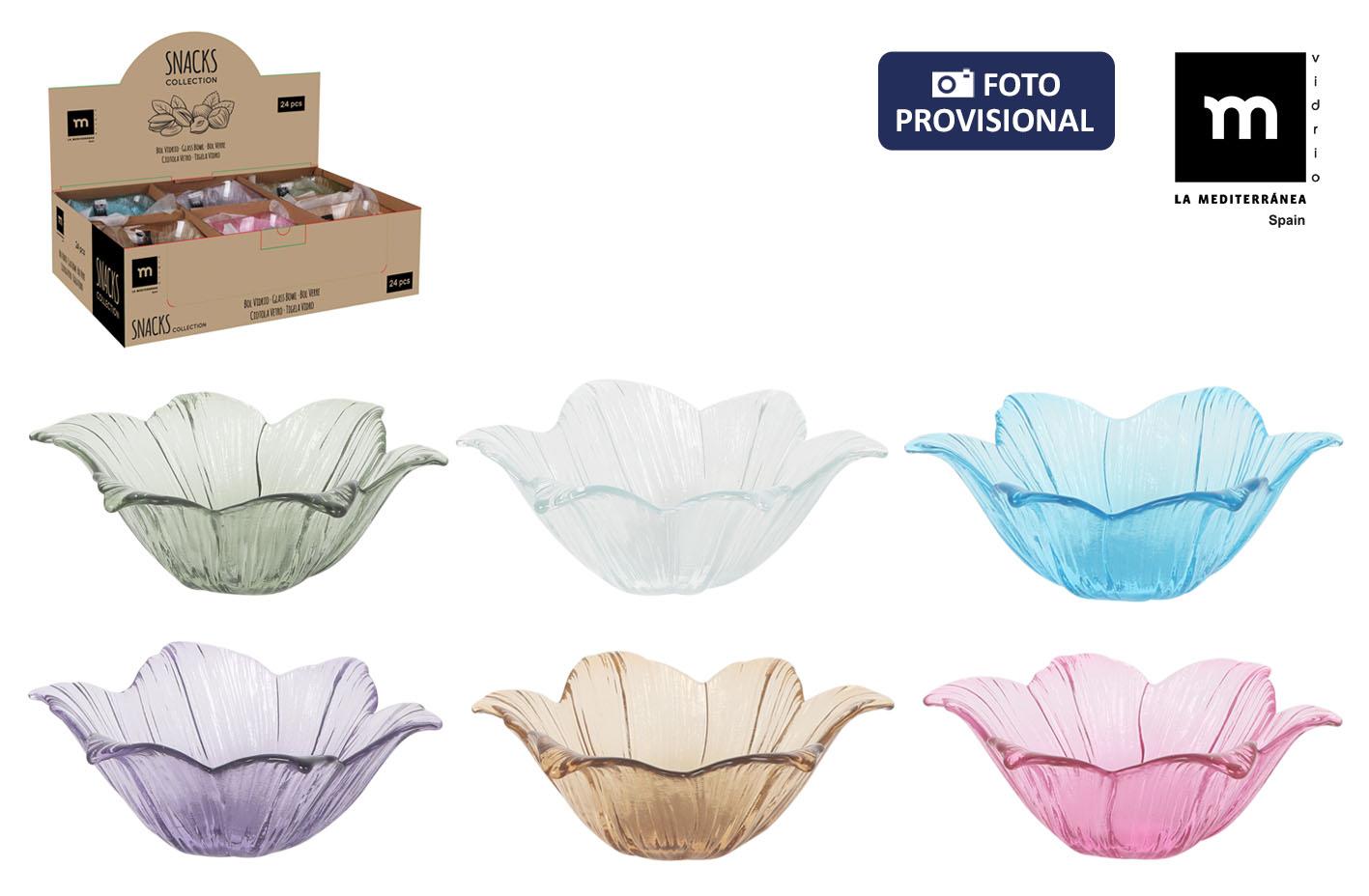 La Mediterranea Bol para Snacks con Diseño Daisy y Colores, 14 cm de diámetro (48 Unidades)