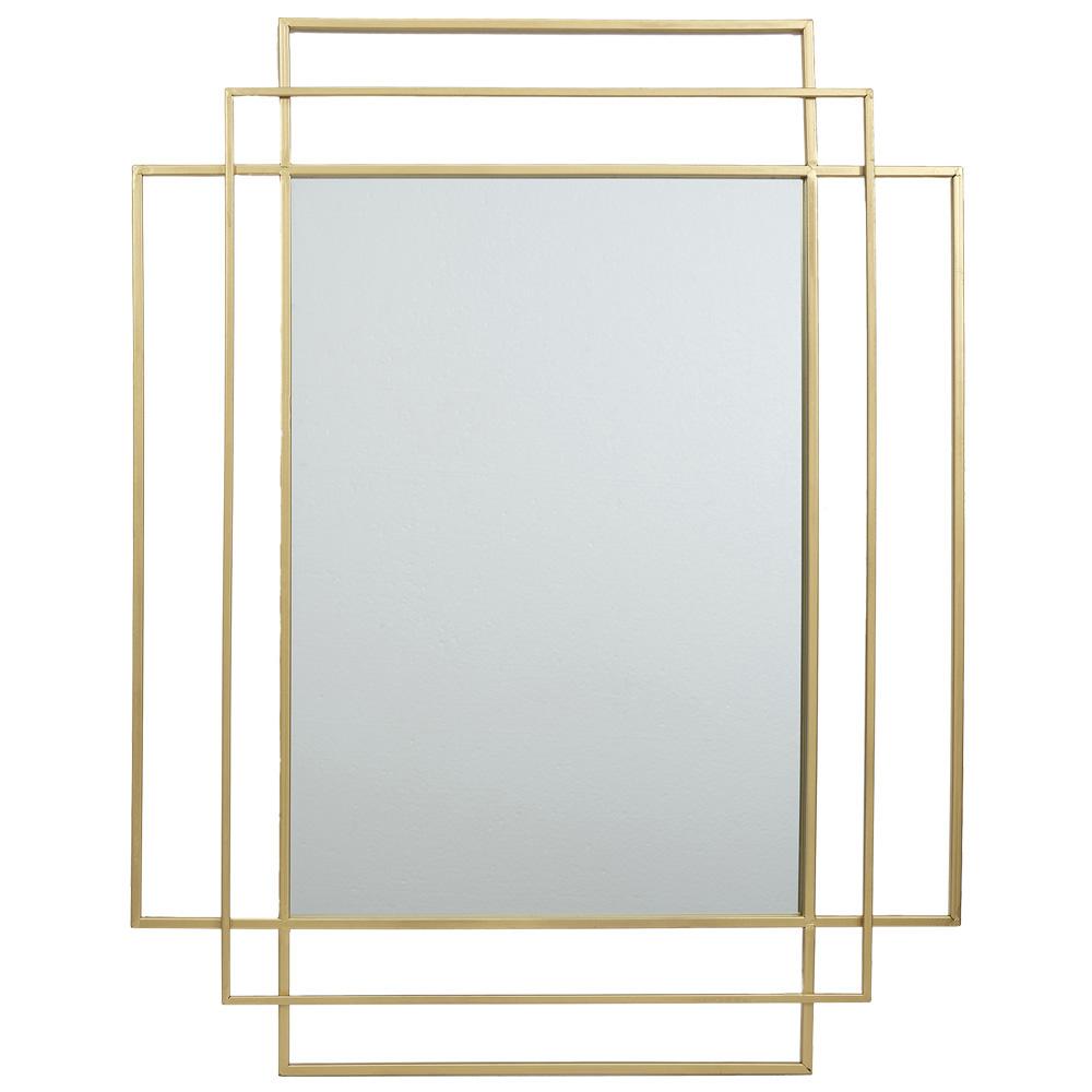 Home Deco Factory Espejo Art Deco Dorado con Marco de Metal 70x3 cm