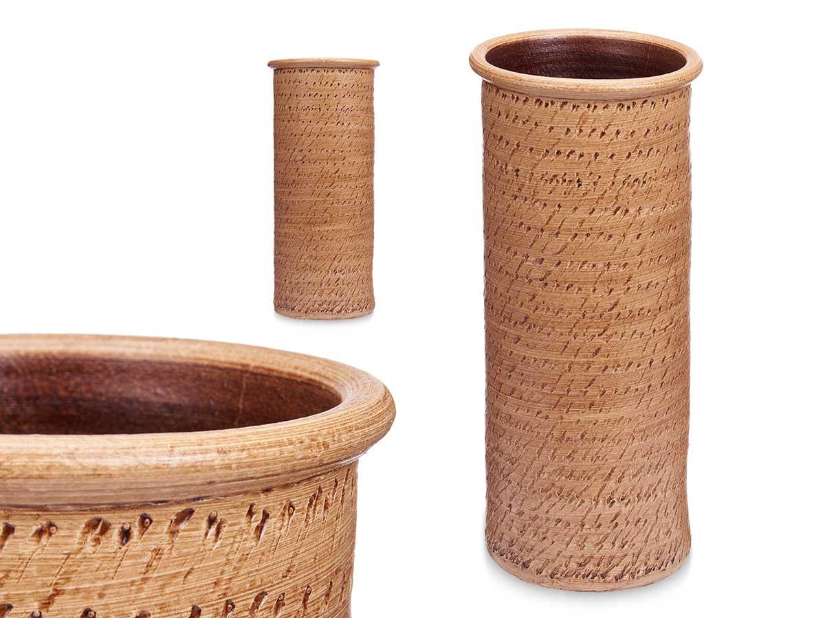 Giftdecor Paraguero de Cerámica Puntos Marrón 50 cm x 23 cm x 23 cm