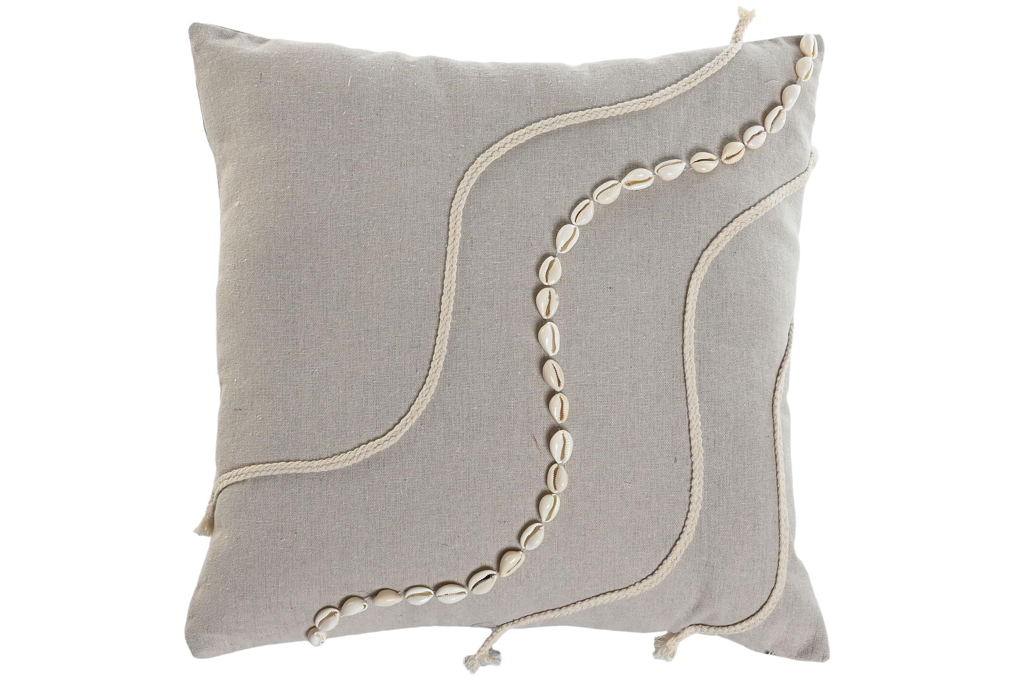 DKD Home Decor Ivory26 Cojín Boho Beige Blanco 45x45 cm Poliéster Algodón con Cremallera (Pack 2 Unidades)