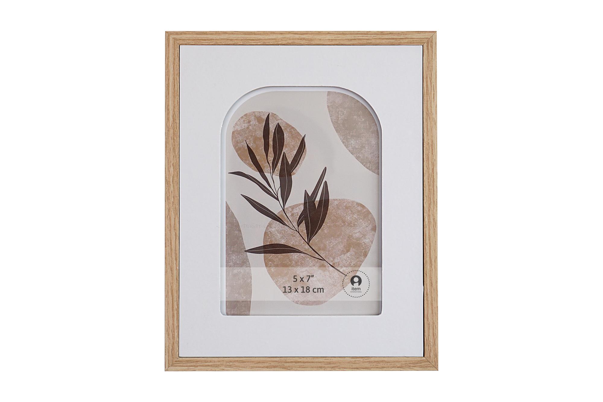 DKD Home Decor Marco de Fotos 13x18 cm Estilo Escandinavo Blanco Natural de Madera MDF para Colgar en Pared (Pack de 4 Unidades)